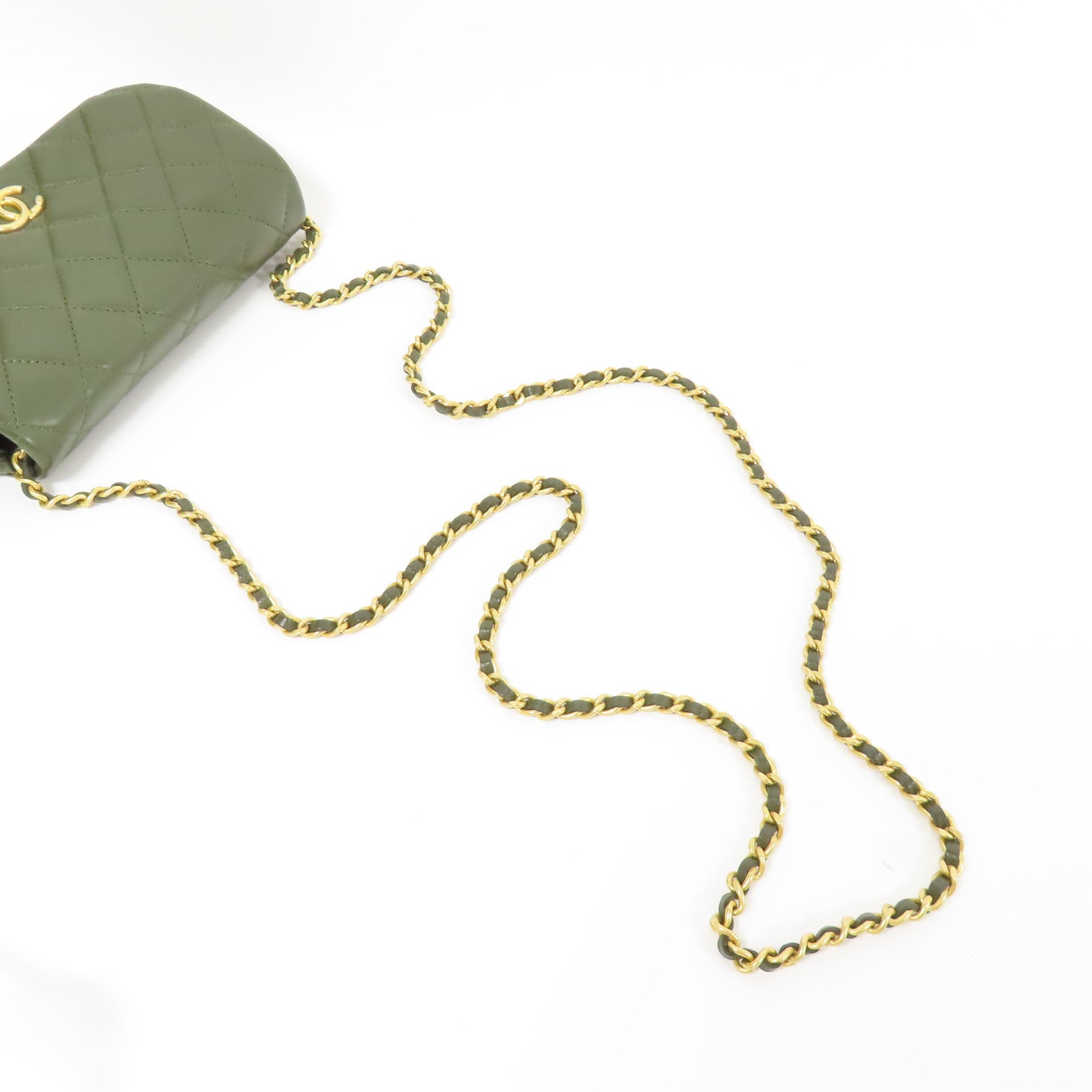 CHANEL 羊皮皮革Mini Chain Flap金扣肩背袋