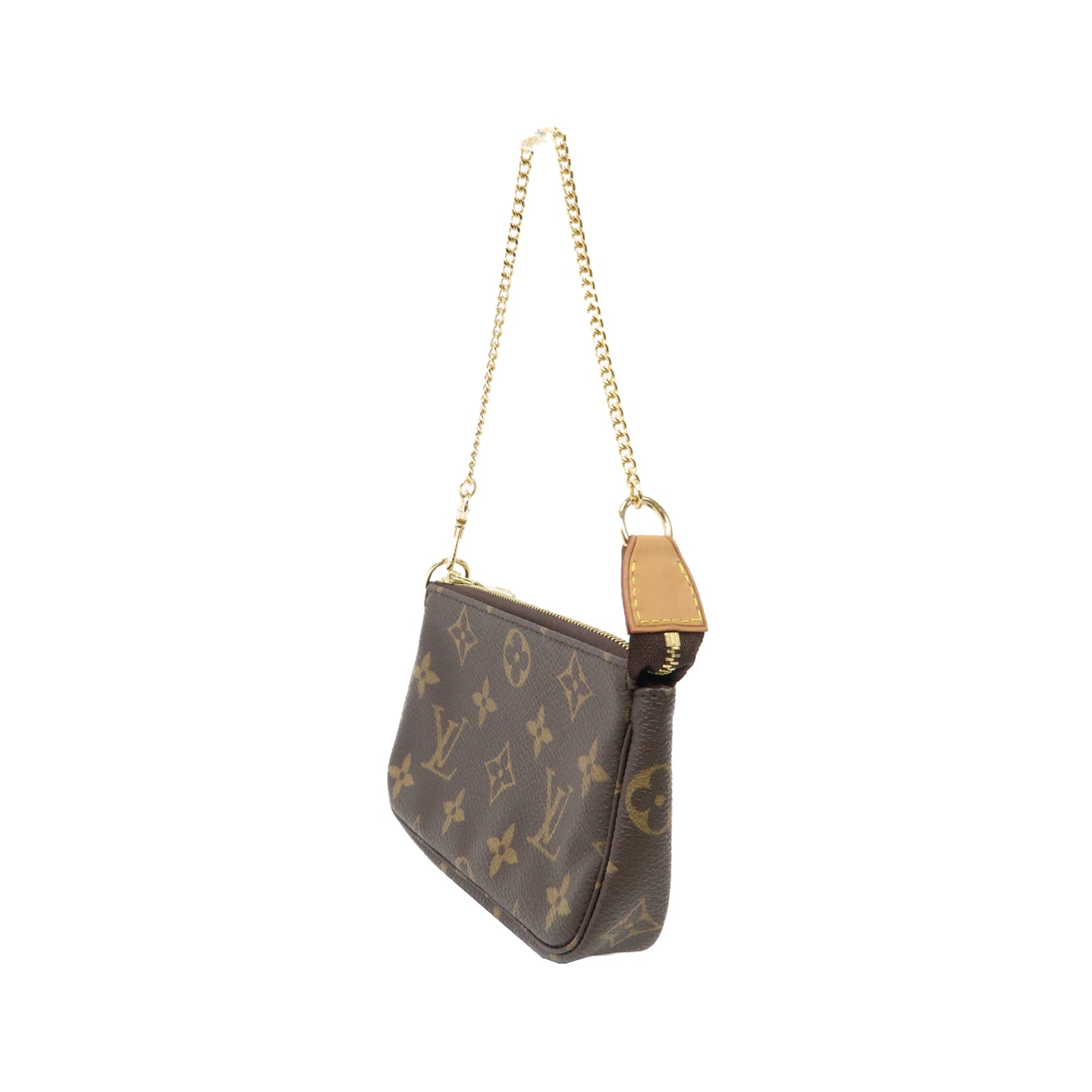 LOUIS VUITTON Monogram Mini Pochette Accessoires金扣手拿包啡色
