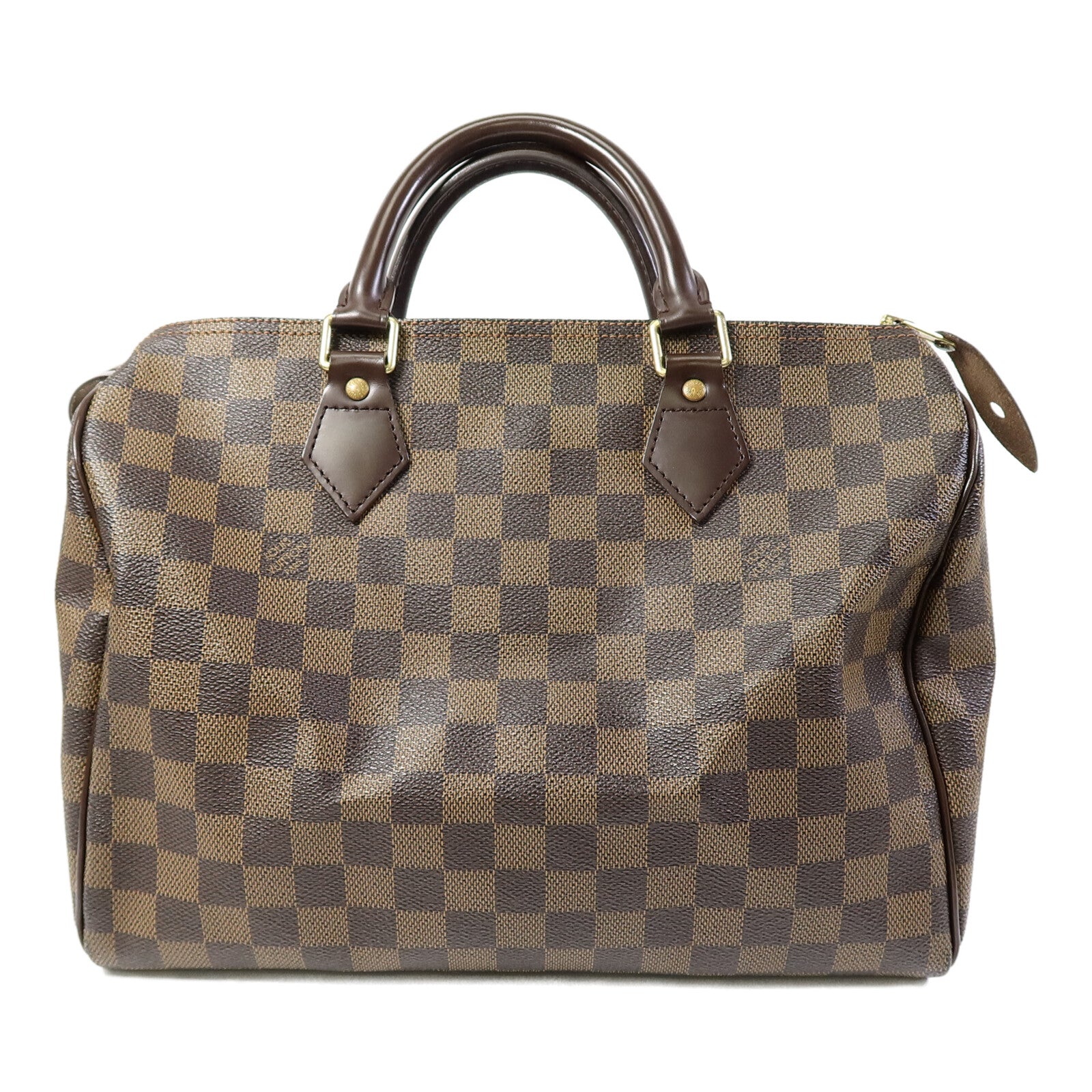 LOUIS VUITTON Damier Speedy Bandouliere 30金扣手挽袋