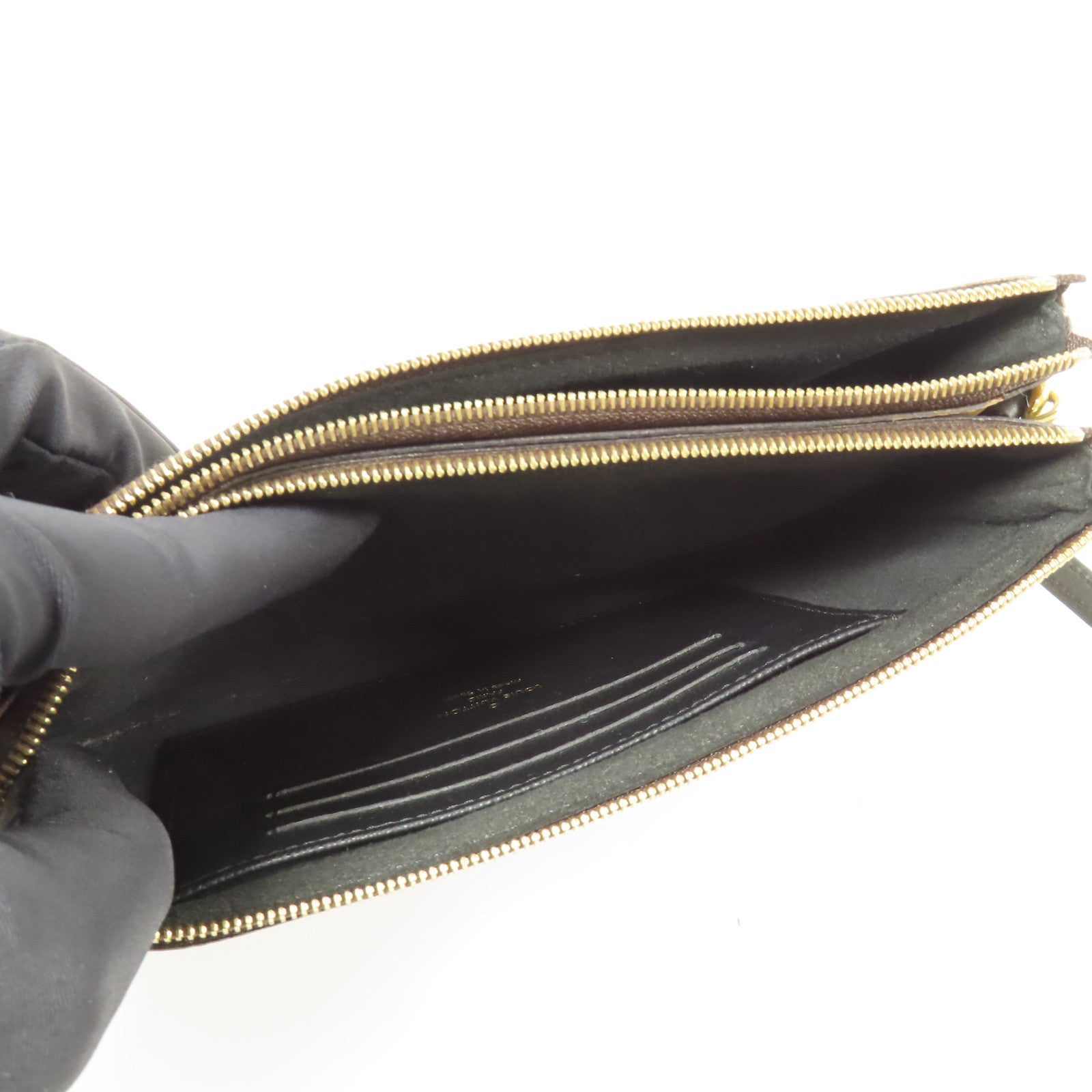 LOUIS VUITTON Monogram Giant Reverse Double Zip Pochette金扣肩背袋