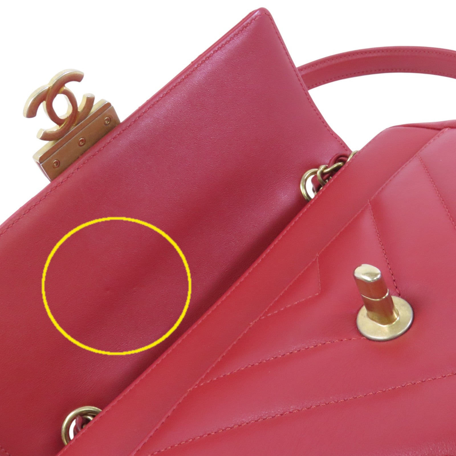 CHANEL 羊皮皮革2Way Shoulder Bag金扣鏈帶手挽肩背兩用袋