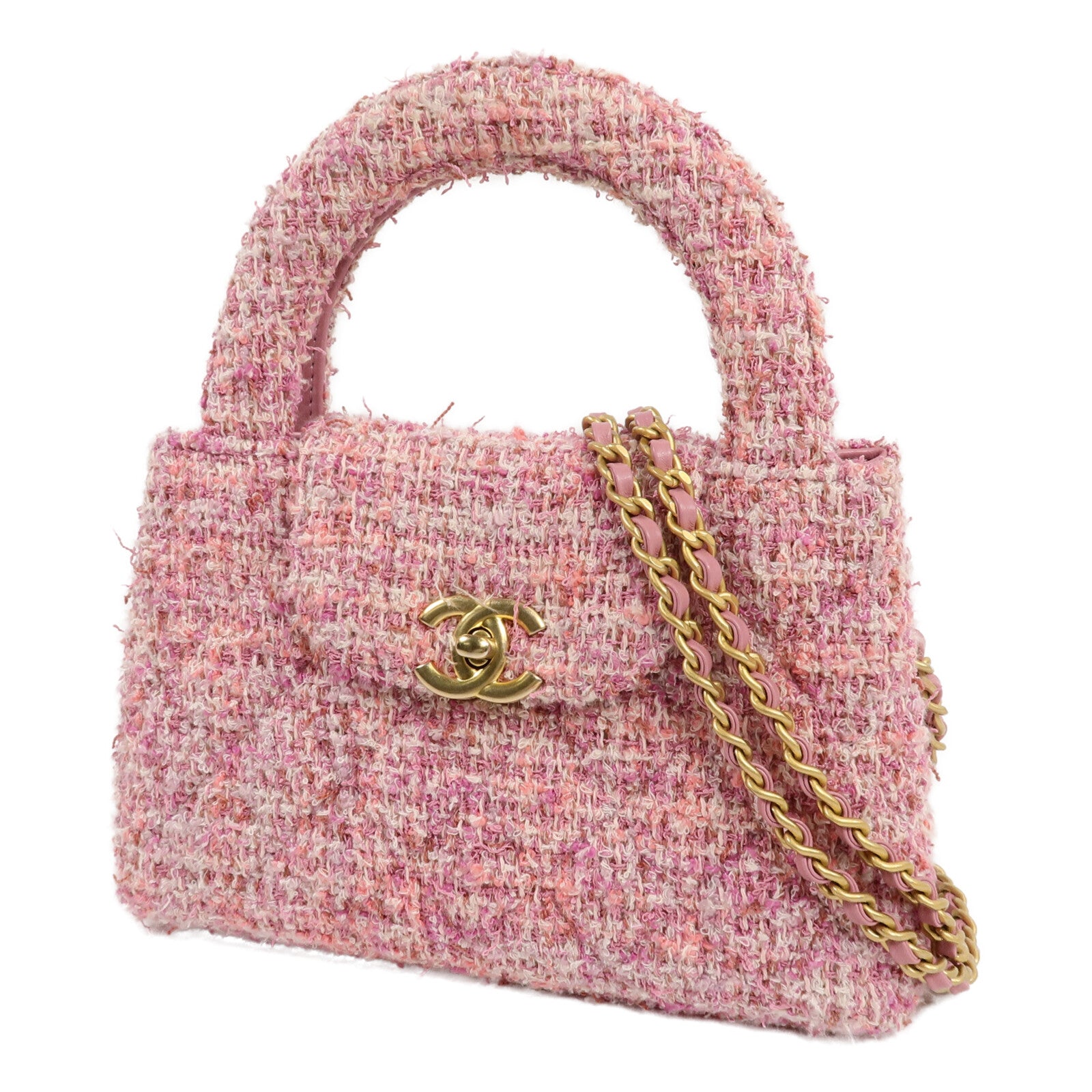 CHANEL 斜紋軟呢Kelly Bag手挽肩背兩用袋