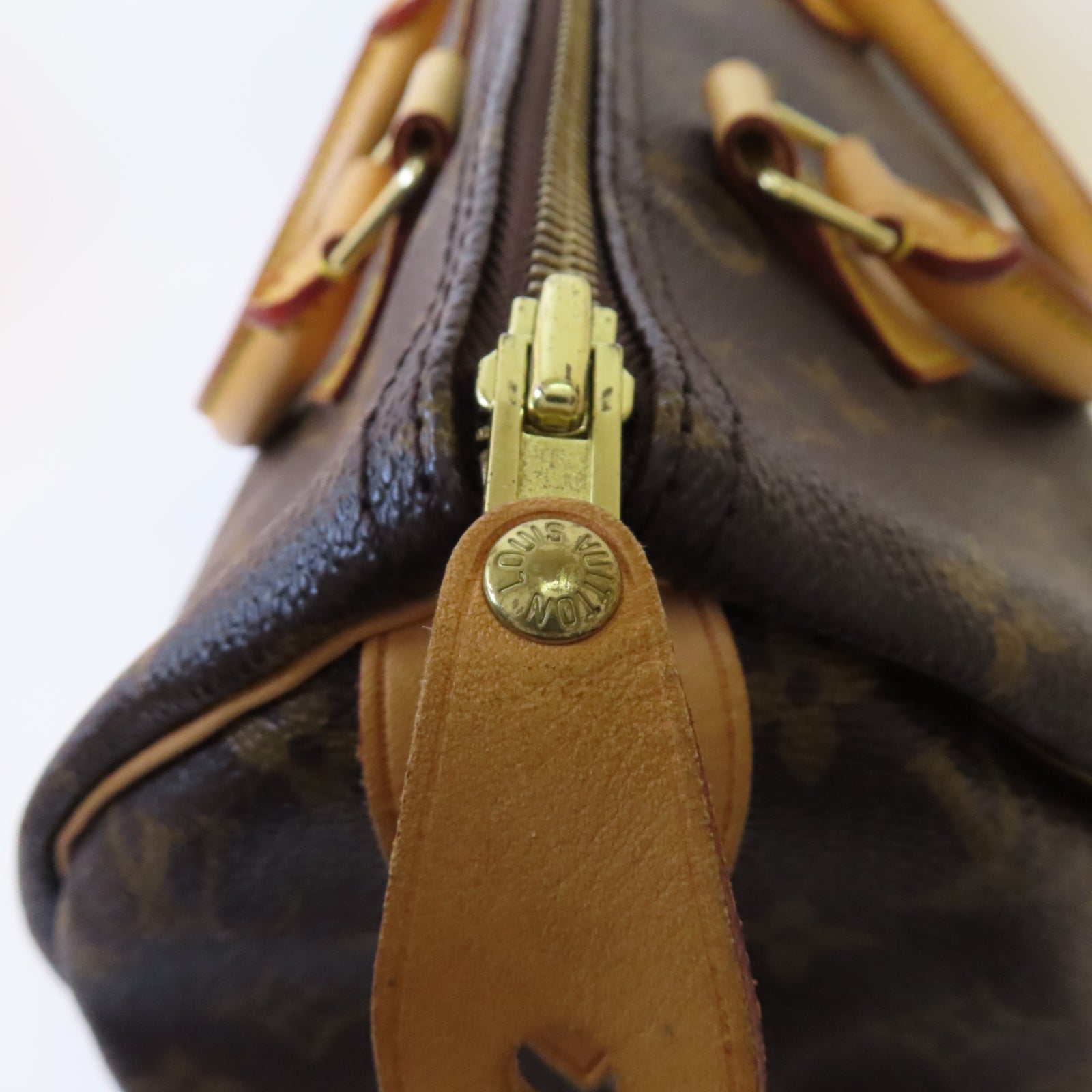 LOUIS VUITTON Monogram Speedy 30金扣手挽袋啡色