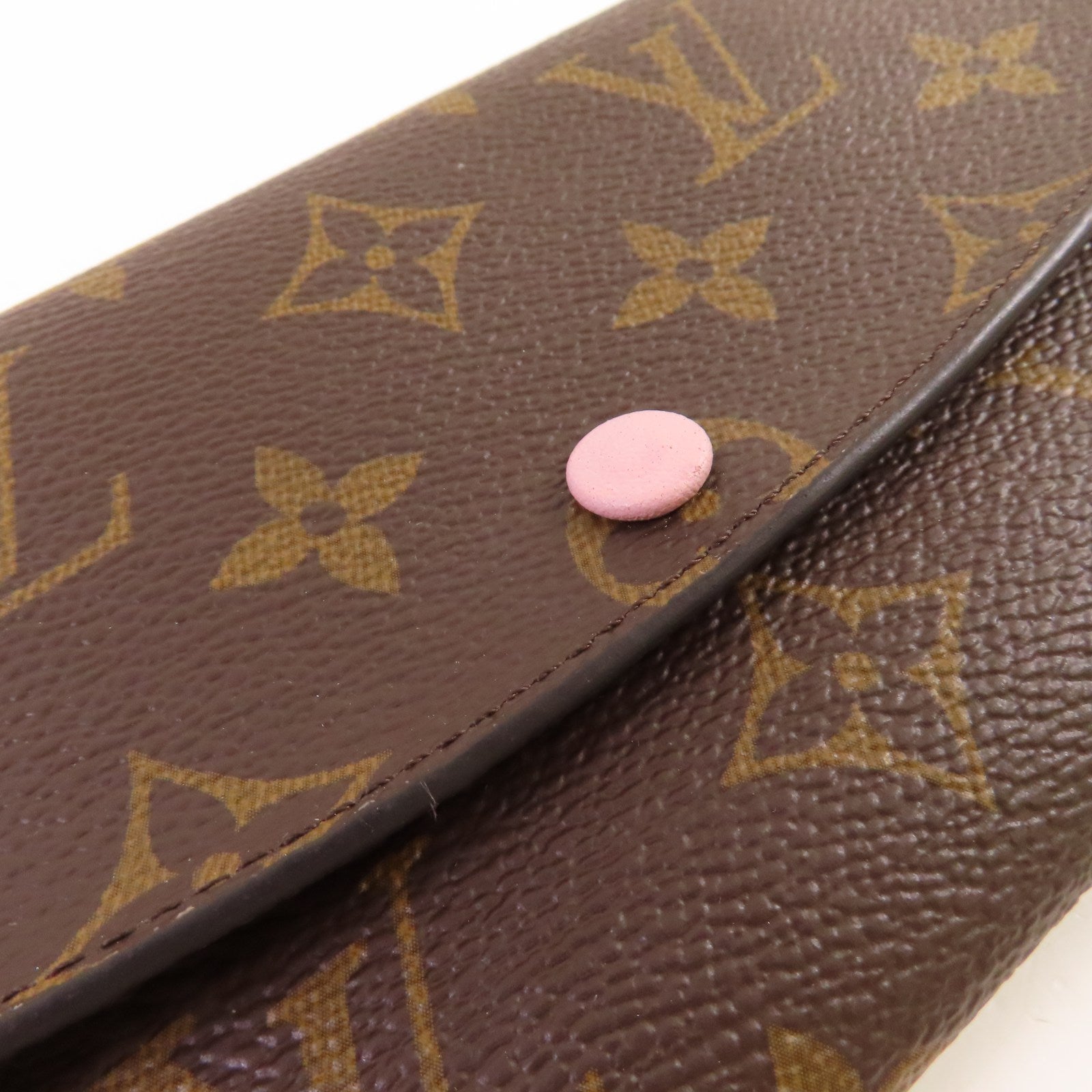 LOUIS VUITTON Monogram Sarah Long Wallet金扣長錢包啡色/粉紅色