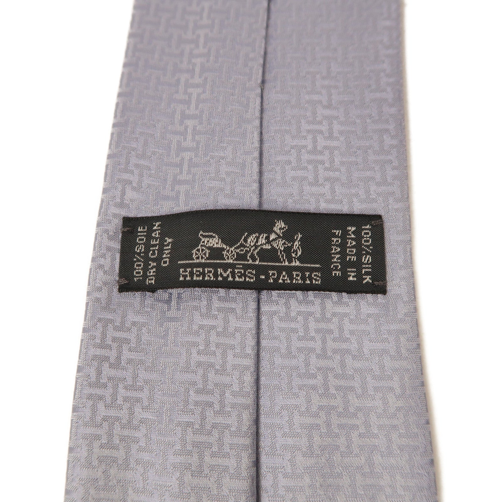 HERMES HERMES 絲質Tie領帶灰色