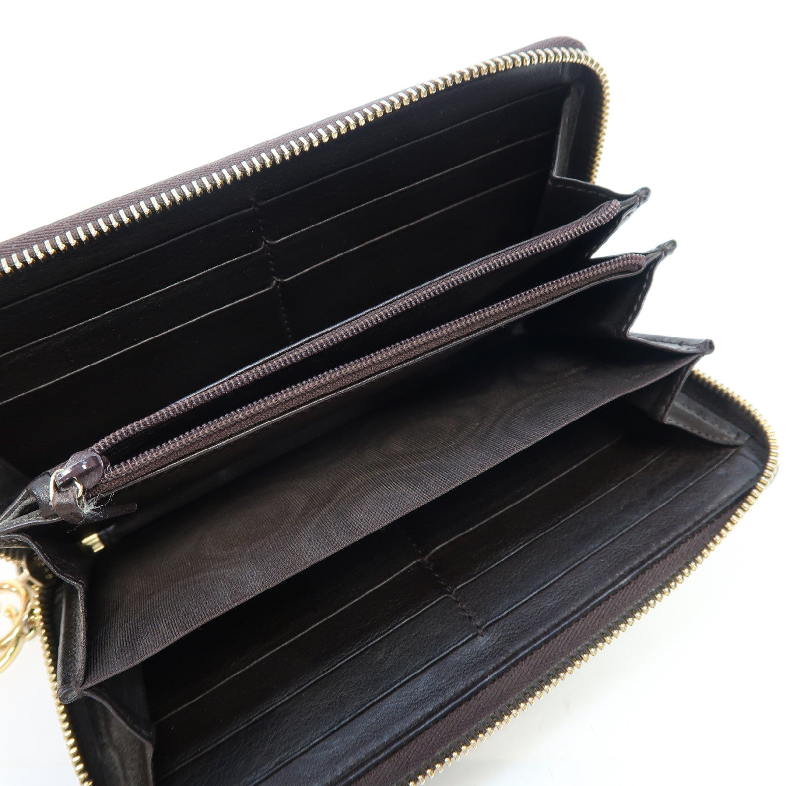 GUCCI 牛皮皮革Zipper Long Wallet金扣長錢包啡色