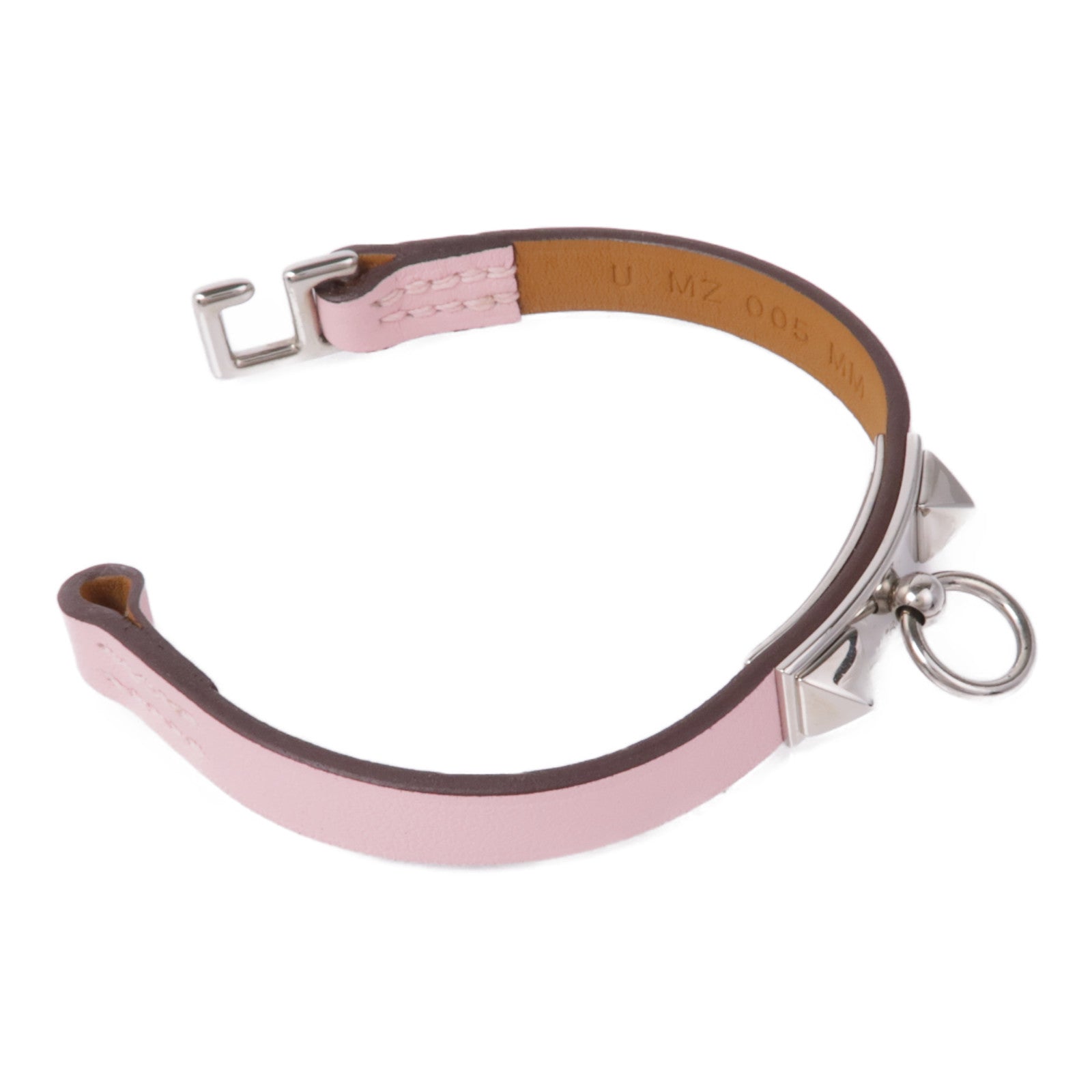 HERMES PHW Rivale Tour Bracelet Veau Swift Leather Rose Sakura Pink