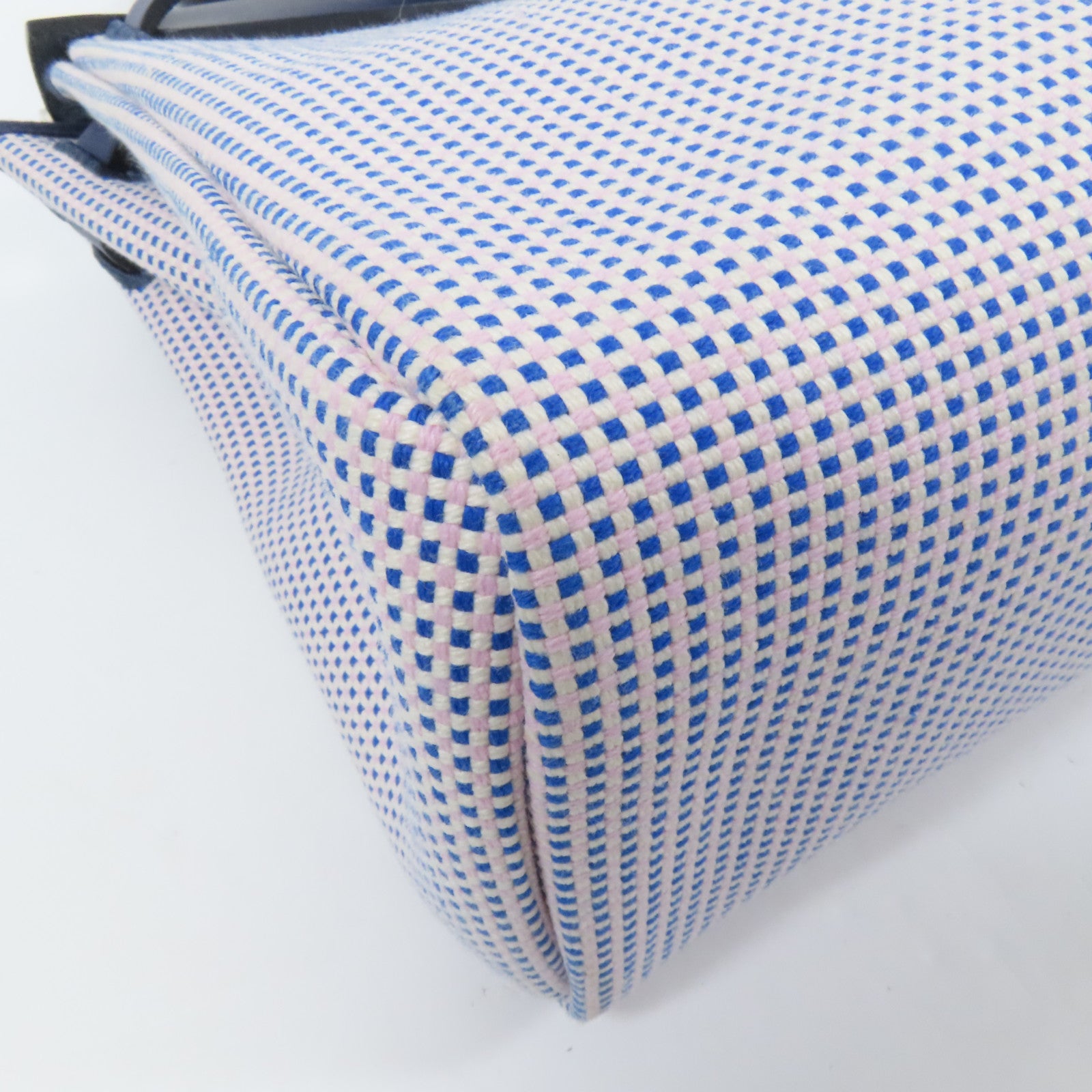 HERMES 帆布Herbag PM銀扣手挽肩背兩用袋Maue/Bleu