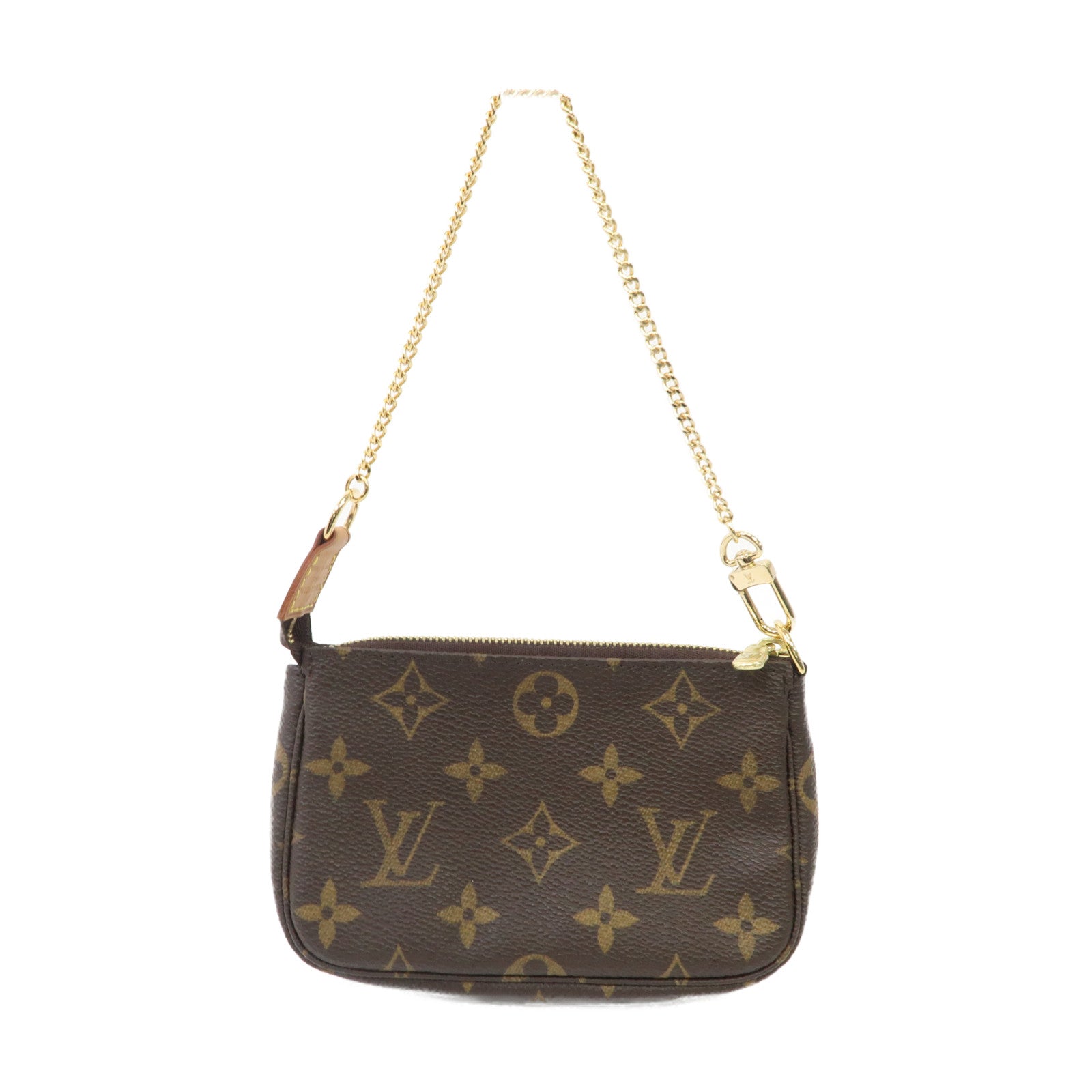 LOUIS VUITTON Monogram Mini Pochette Accessoires金扣手拿包啡色