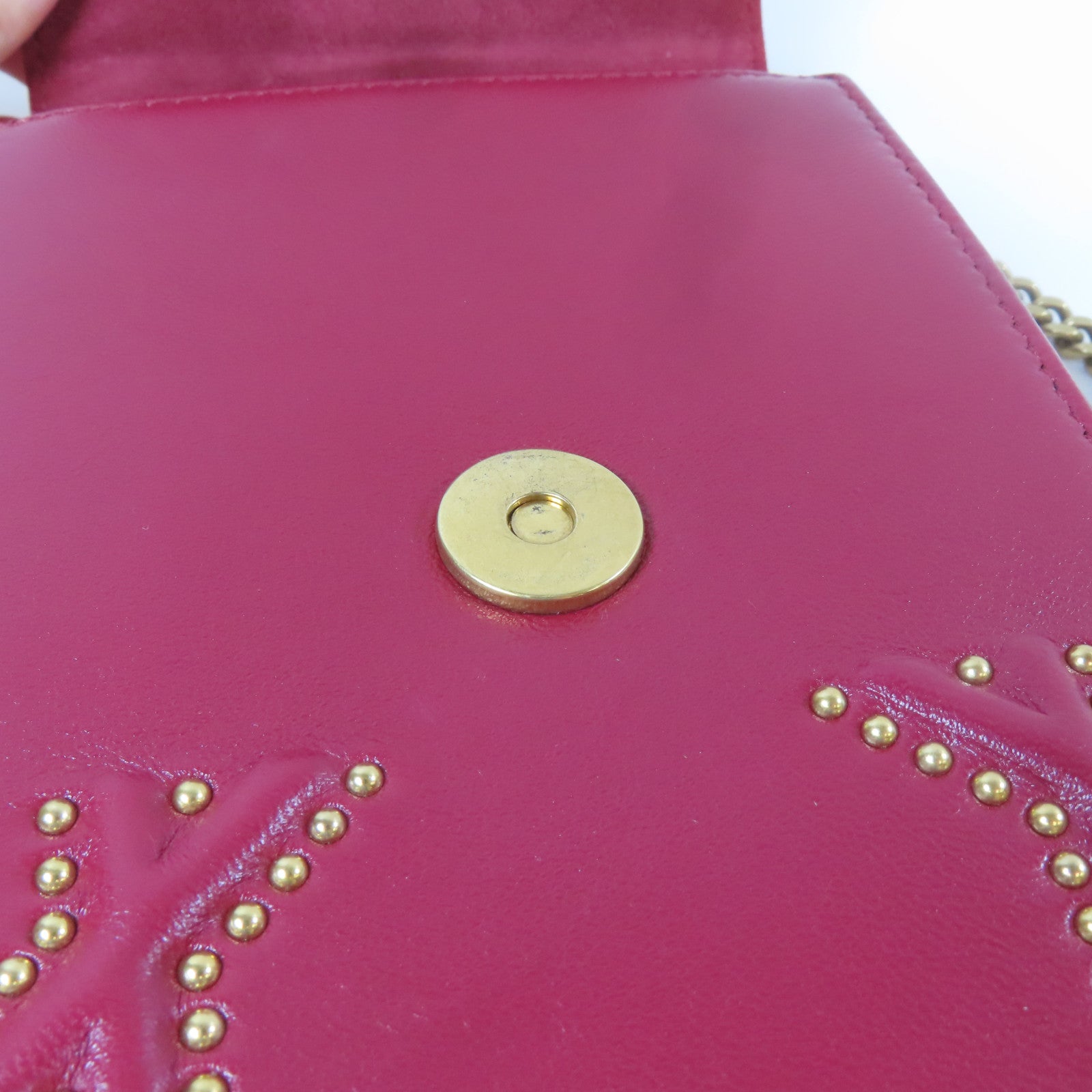 Dior 羊皮皮革Ama Chain Shoulder Bag金扣鏈帶肩背袋紅色