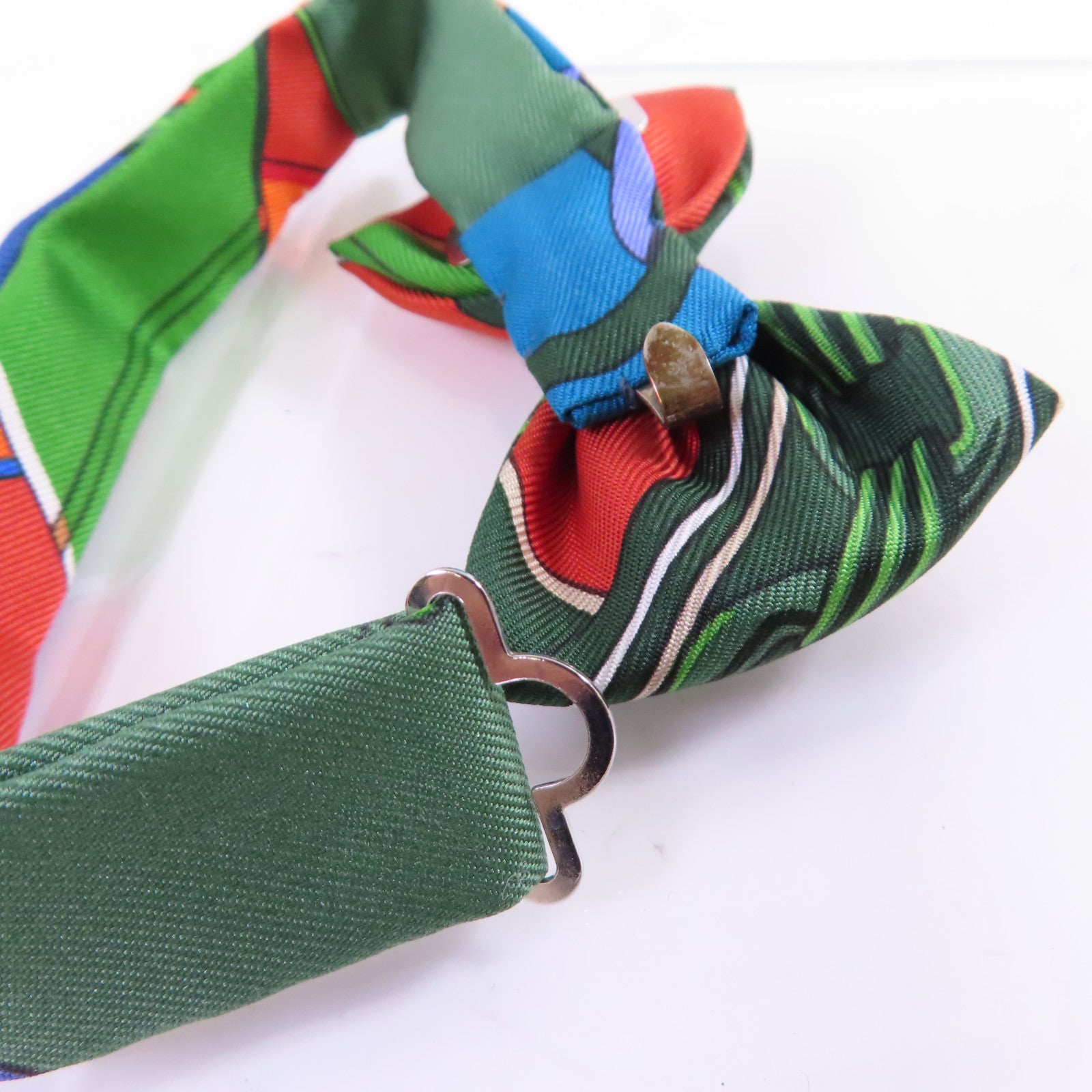 HERMES 【激減優惠】絲質Bow Tie銀扣蝴蝶領結