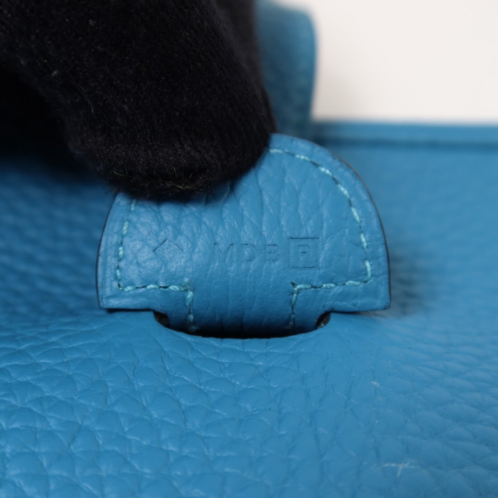 HERMES Clemence皮革Evelyne PM肩背袋Bleu Izmir