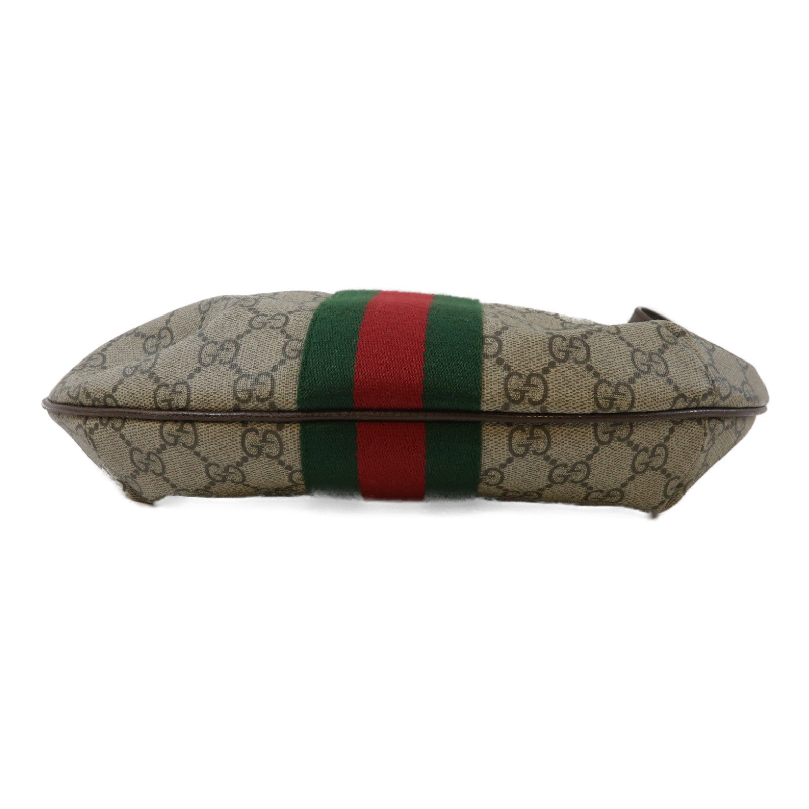 GUCCI 塗層帆布金扣肩背袋啡色