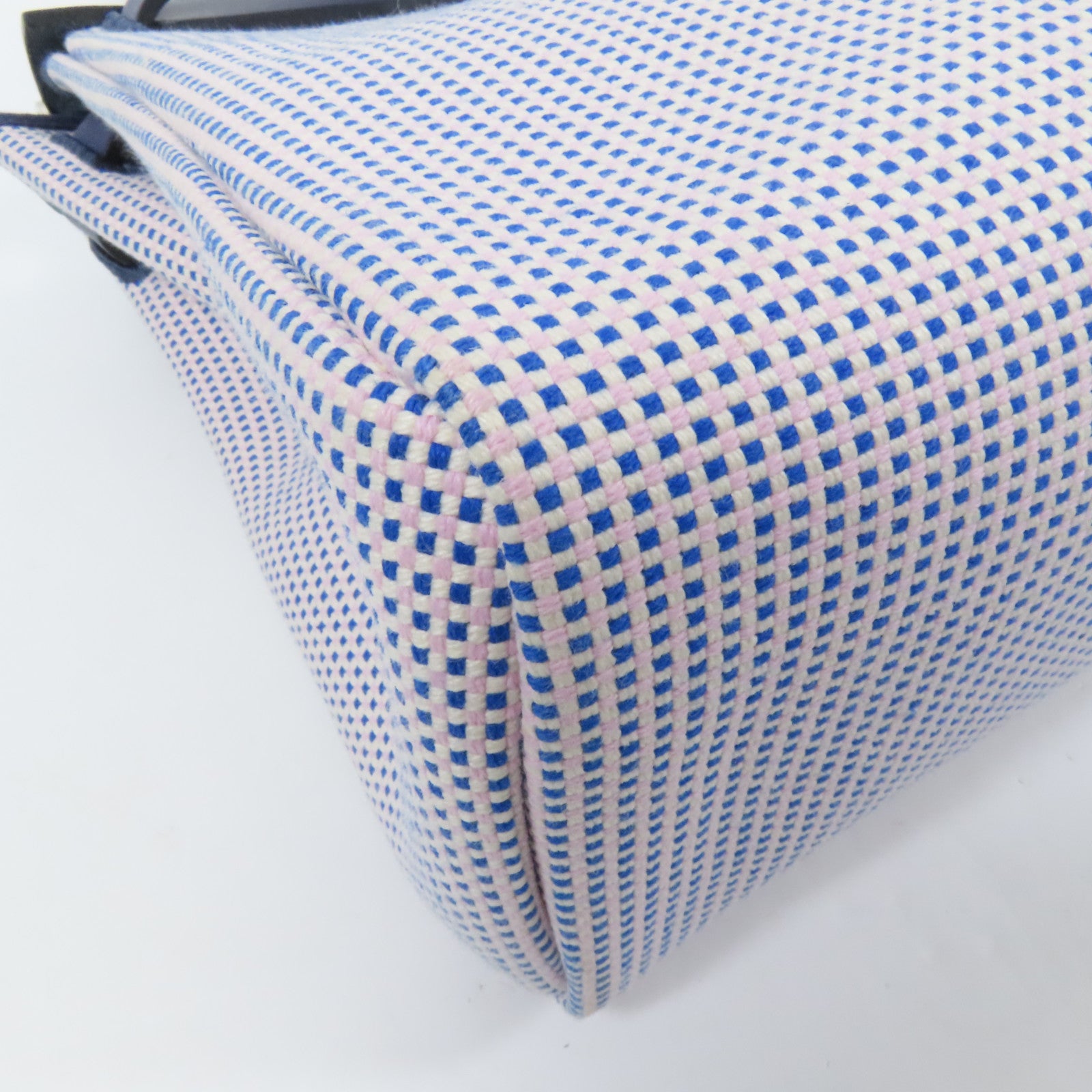 HERMES 帆布Herbag PM銀扣手挽肩背兩用袋Maue/Bleu