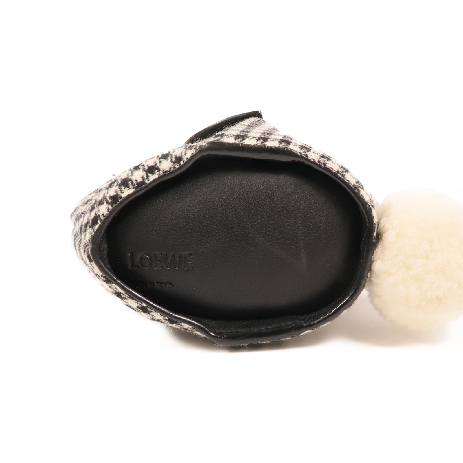 LOEWE 牛皮皮革/針織布料Bunny Mini Bag銀扣肩背袋