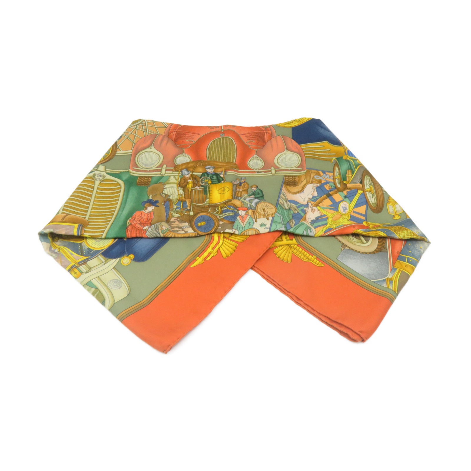 HERMES 【激減優惠】絲質Scarf 90x90絲巾啡色/金色/綠色/彩色