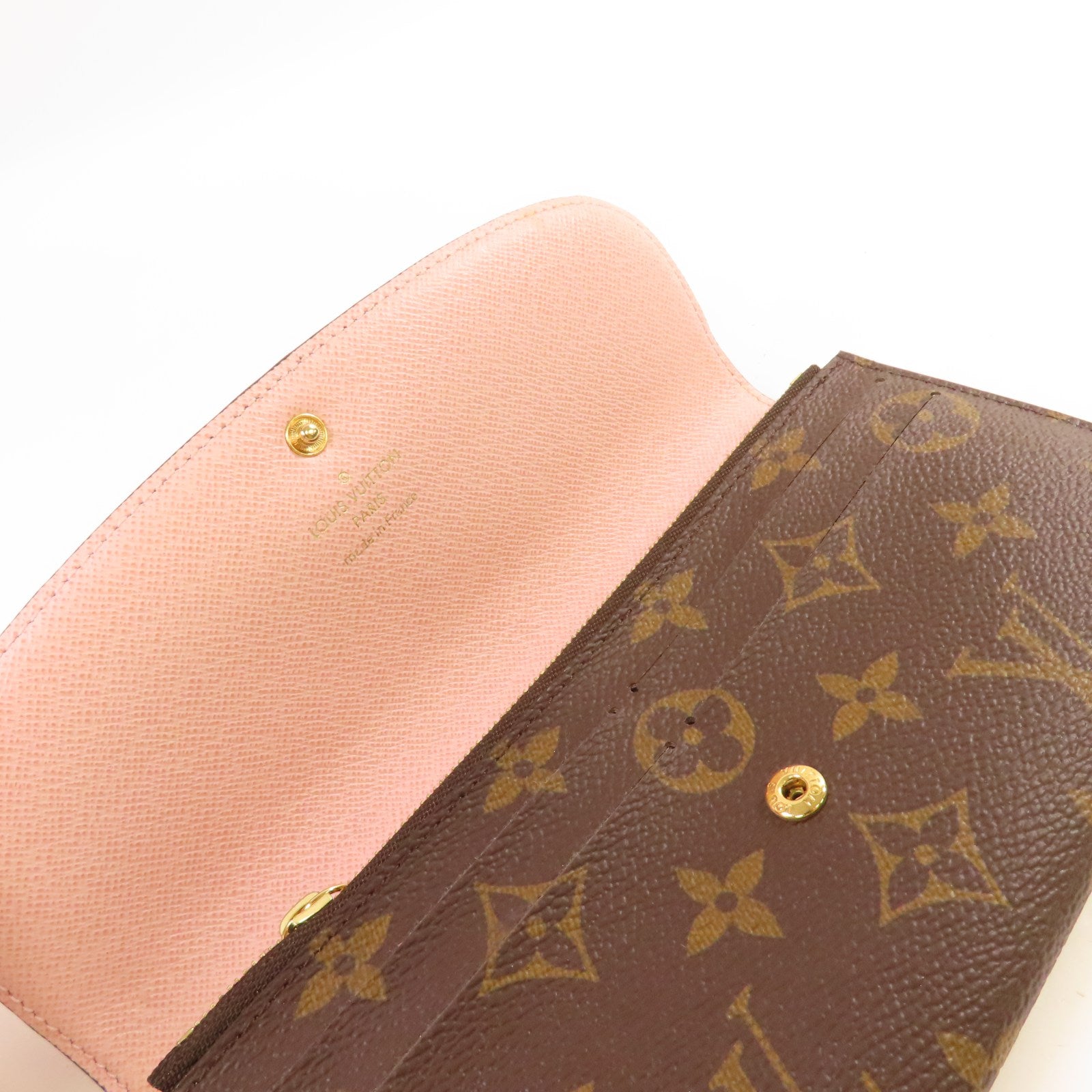 LOUIS VUITTON Monogram Sarah Long Wallet金扣長錢包啡色/粉紅色