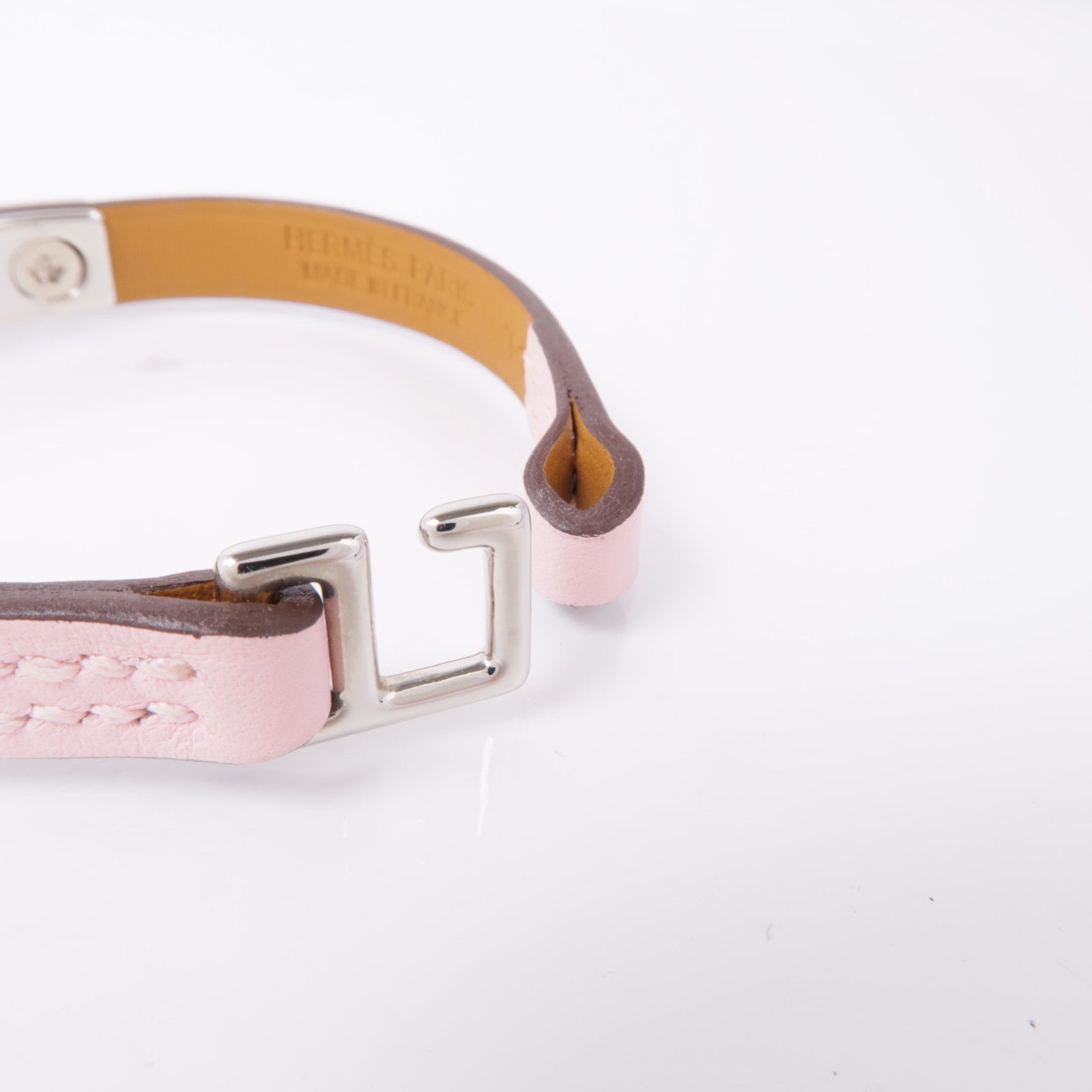 HERMES PHW Rivale Tour Bracelet Veau Swift Leather Rose Sakura Pink