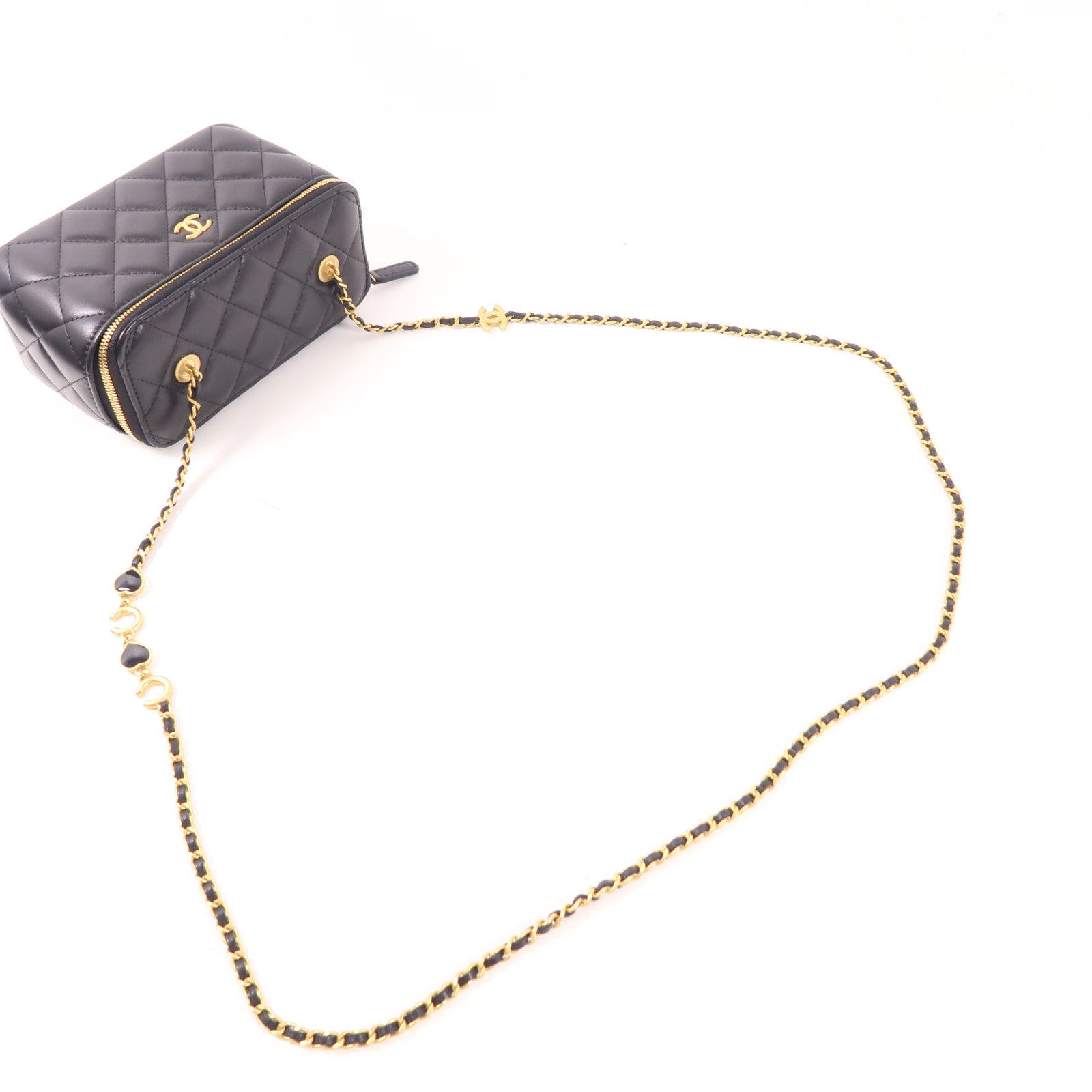 CHANEL 【激減優惠】羊皮皮革Vanity Case金扣肩背袋