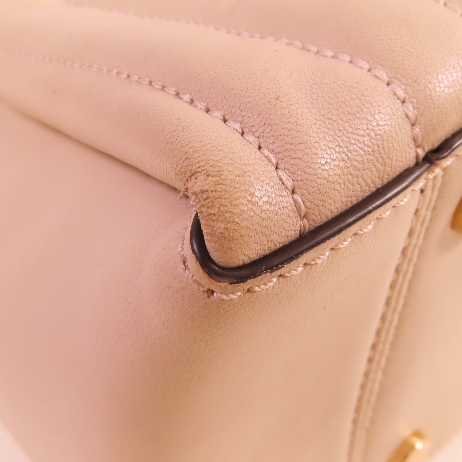 Michael Kors 羊皮皮革Chain Shoulder Bag金扣鏈帶肩背袋杏色