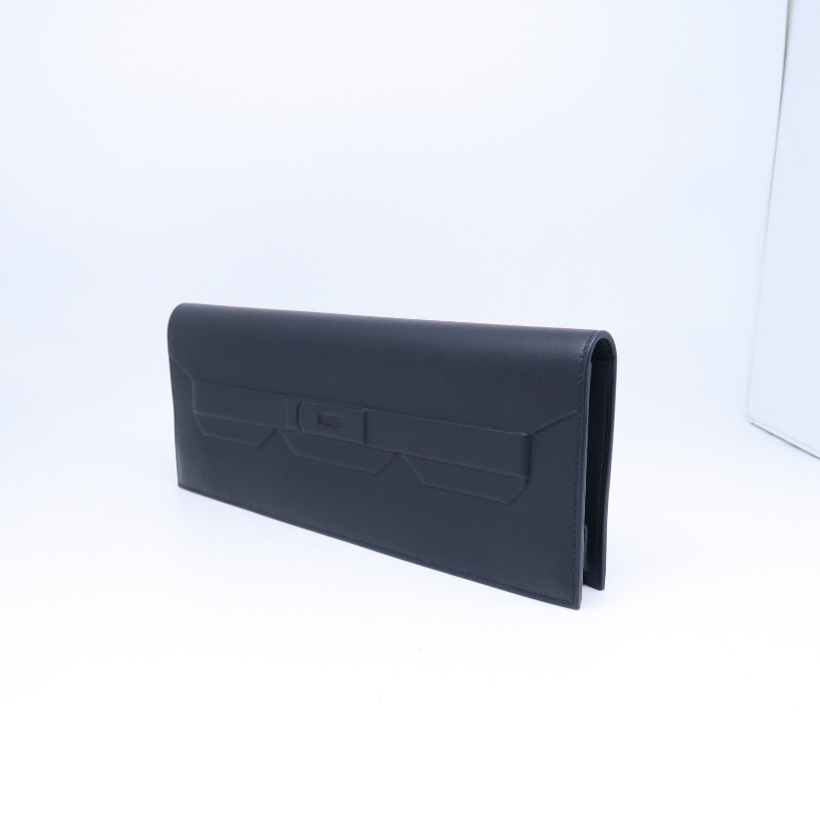 HERMES Swift皮革Birkin Shadow Clutch手拿包黑色