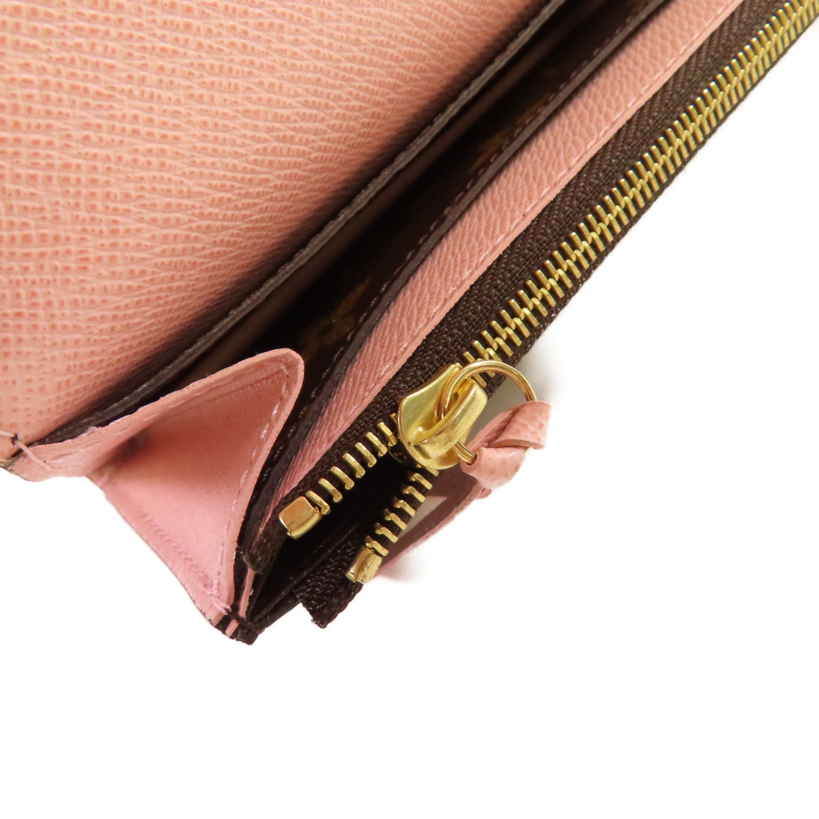LOUIS VUITTON Monogram Sarah Long Wallet金扣長錢包啡色/粉紅色
