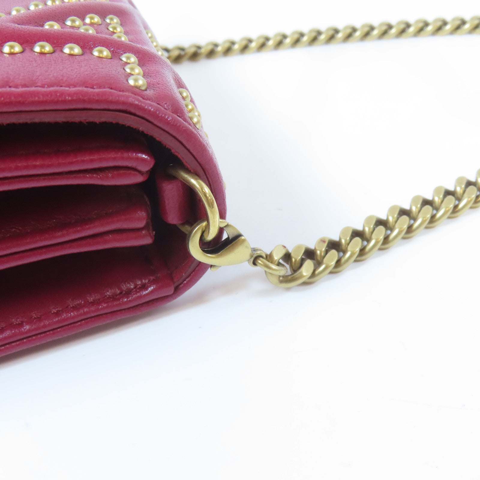 Dior 羊皮皮革Ama Chain Shoulder Bag金扣鏈帶肩背袋紅色