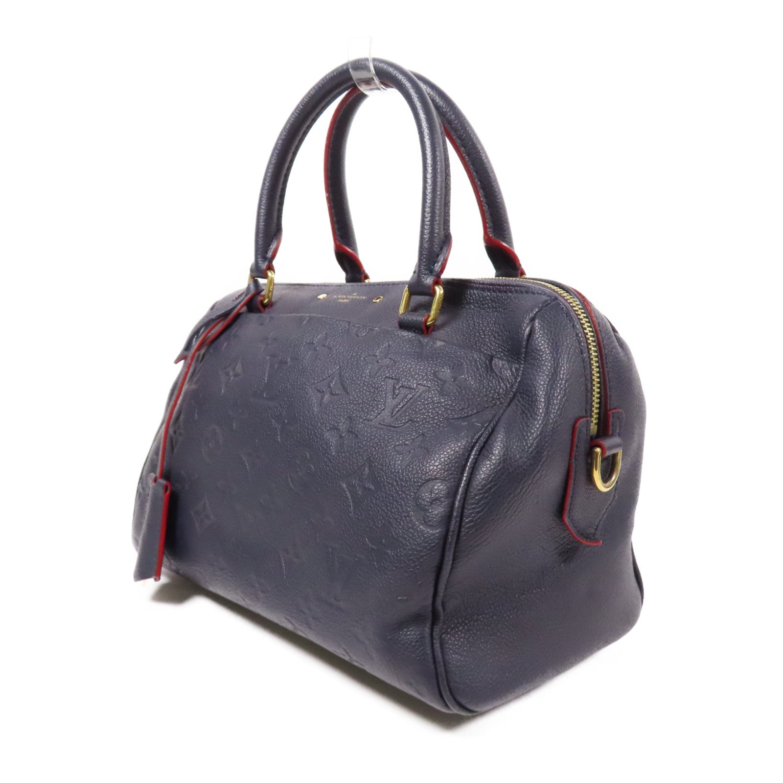 LOUIS VUITTON LV GHW Speedy Bandouliere 25 Shoulder Bag Monogram Empreinte Navy