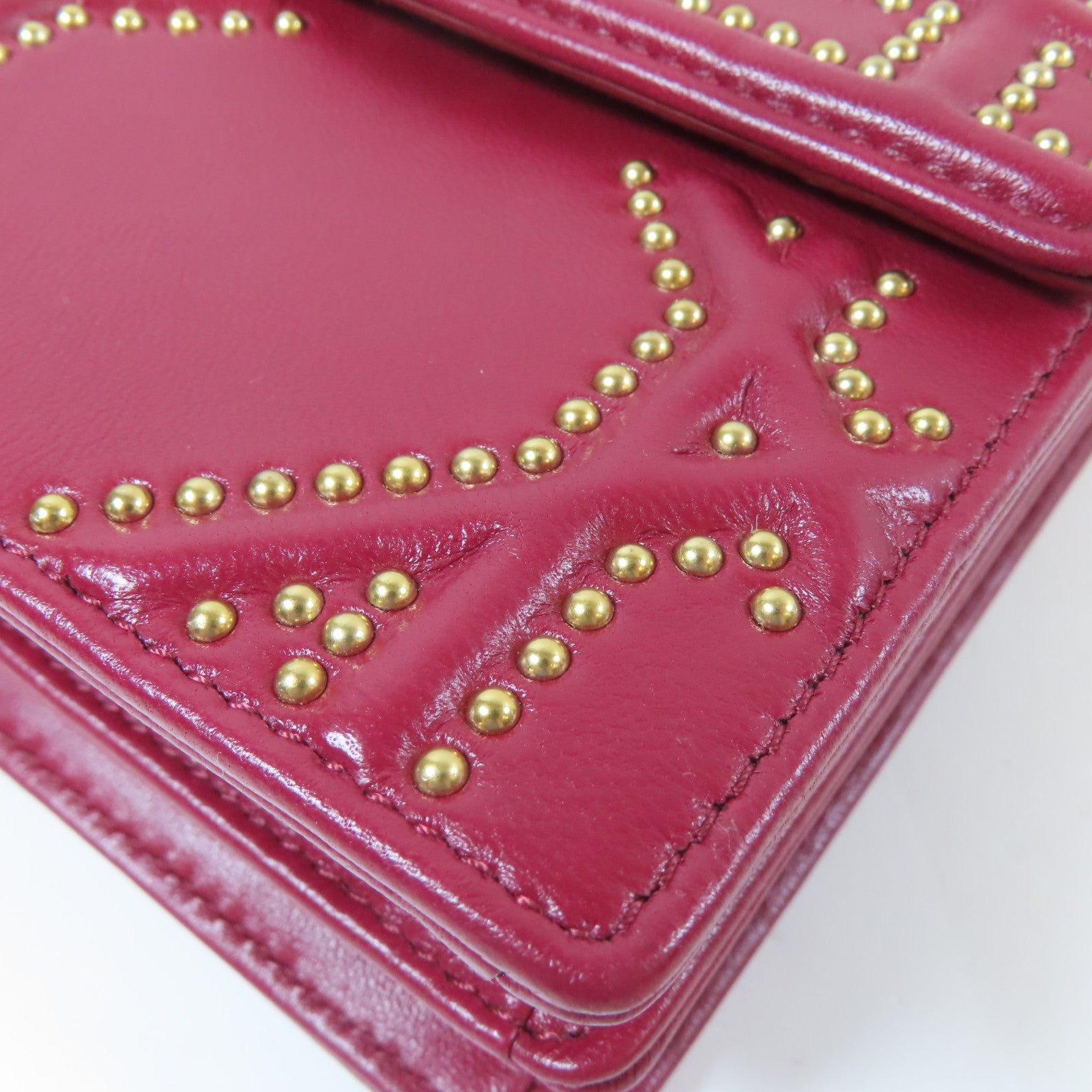 Dior 羊皮皮革Ama Chain Shoulder Bag金扣鏈帶肩背袋紅色