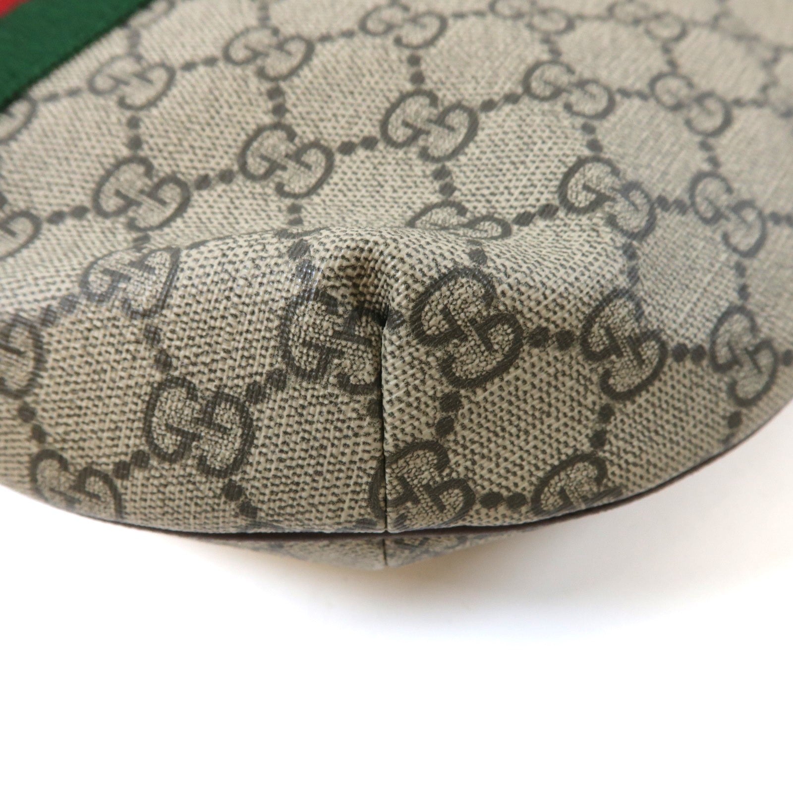 GUCCI 塗層帆布金扣肩背袋啡色