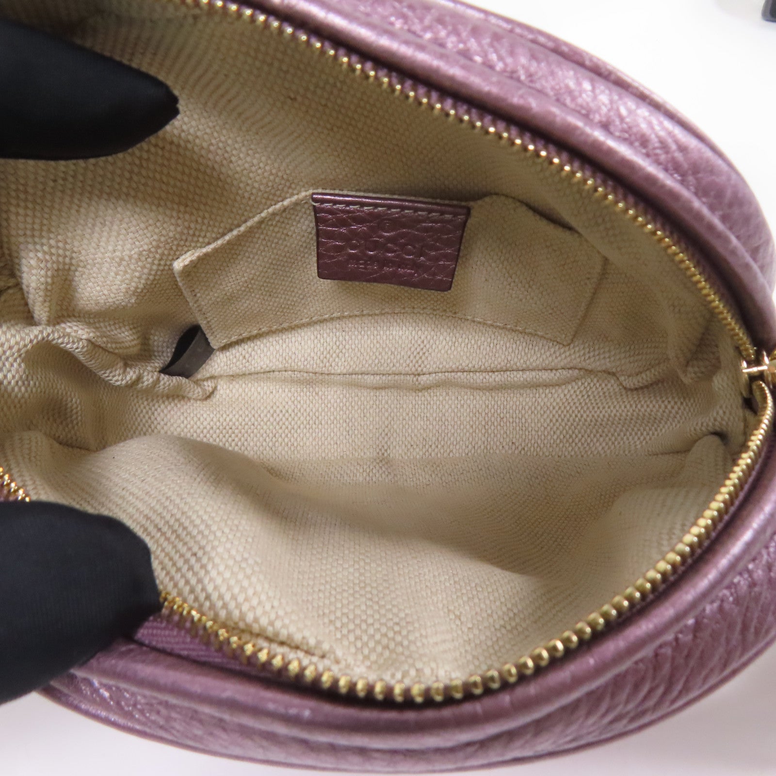 GUCCI GG GHW Chain Shoulder Bag 353965 Leather Purple