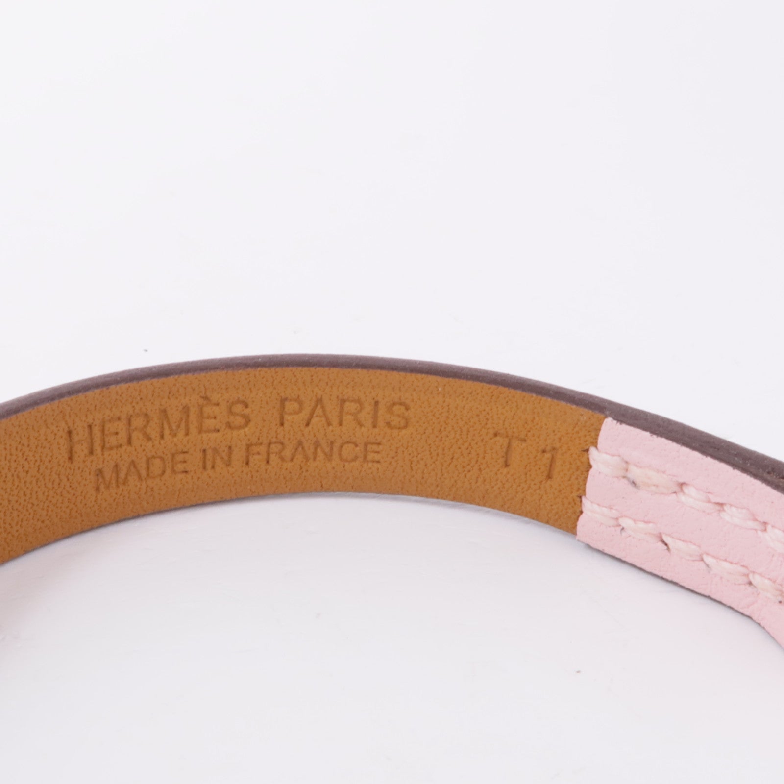 HERMES PHW Rivale Tour Bracelet Veau Swift Leather Rose Sakura Pink