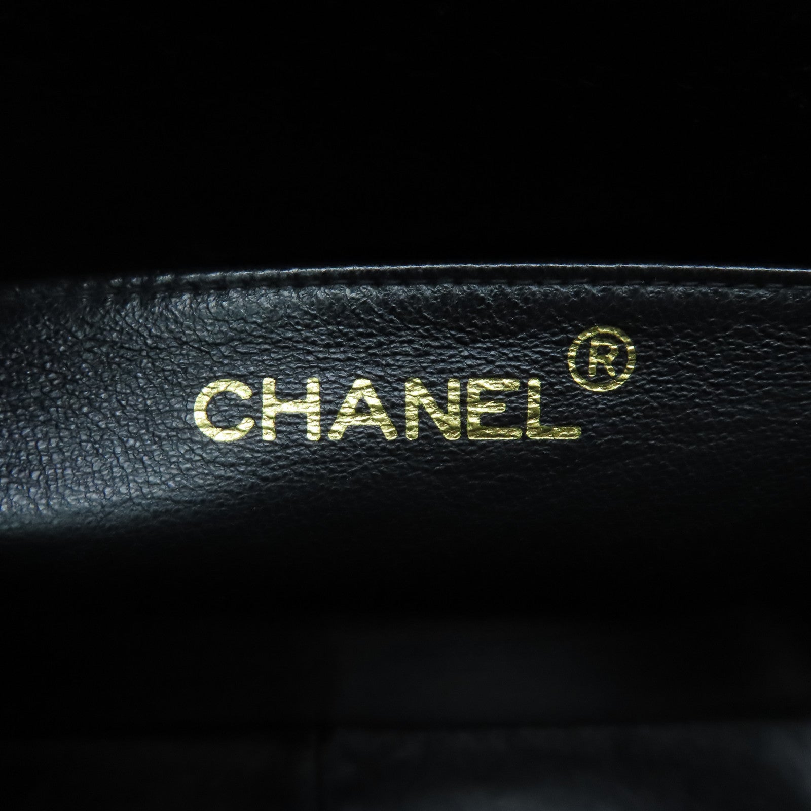 CHANEL Caviar Leather Vintage Handbag Gold Buckle Handbag Black