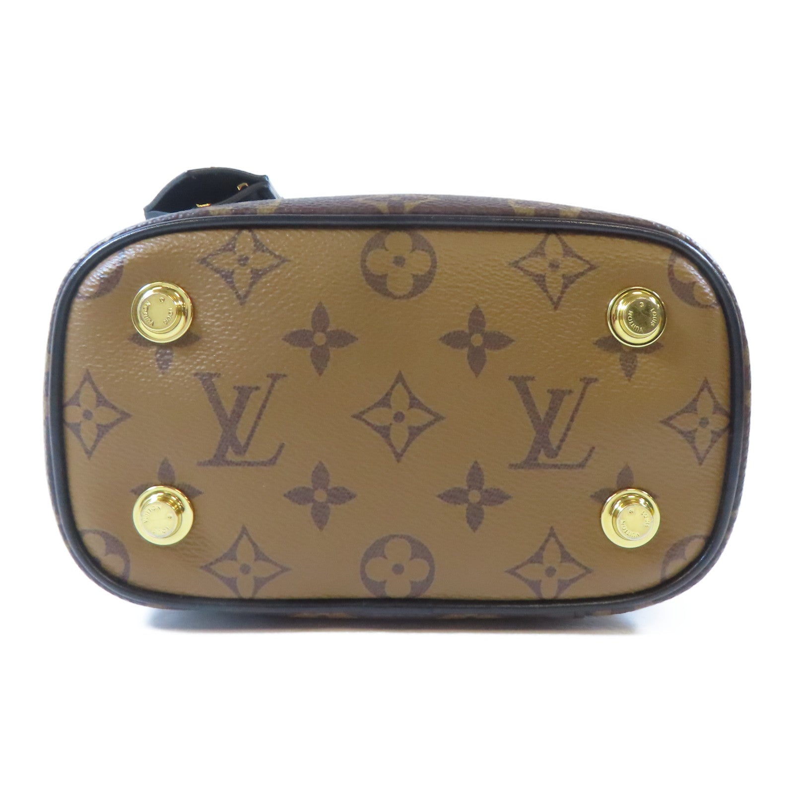 LOUIS VUITTON Monogram Reverse Vanity PM金扣手挽肩背兩用袋啡色