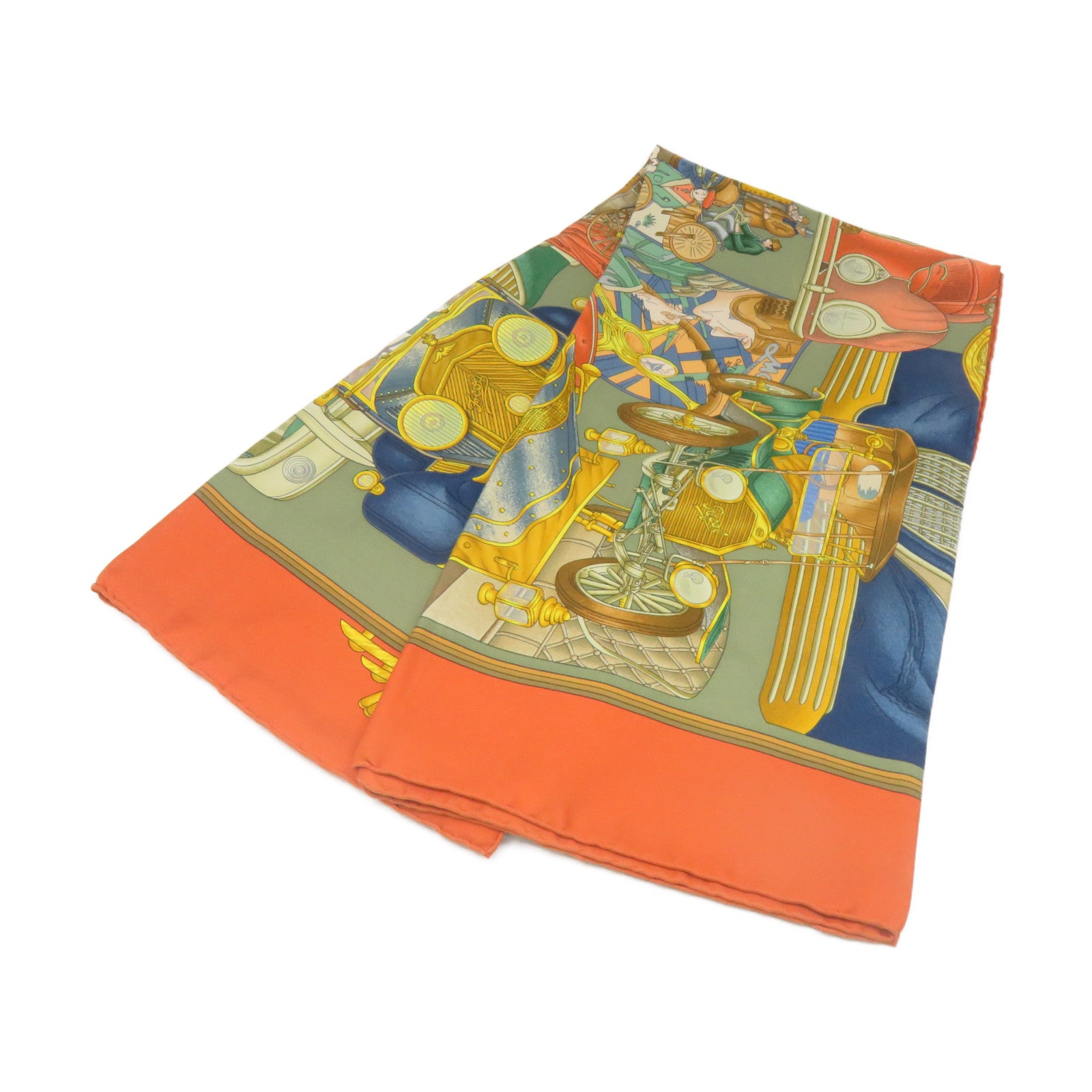 HERMES 【激減優惠】絲質Scarf 90x90絲巾啡色/金色/綠色/彩色