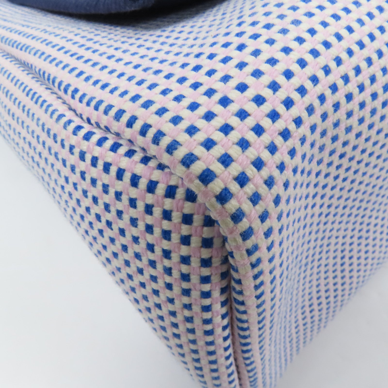 HERMES 帆布Herbag PM銀扣手挽肩背兩用袋Maue/Bleu