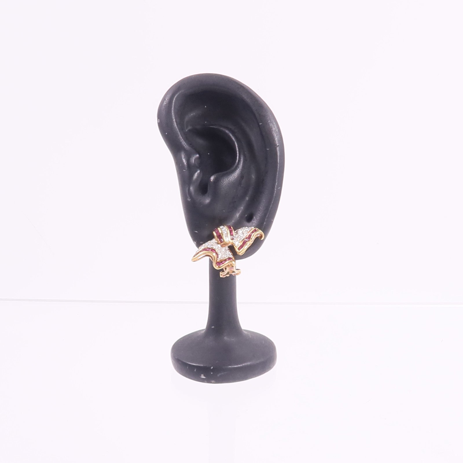 JEWELRY 18K黃金/白金Ruby Diamond Earrings紅寶石/鑽石耳環