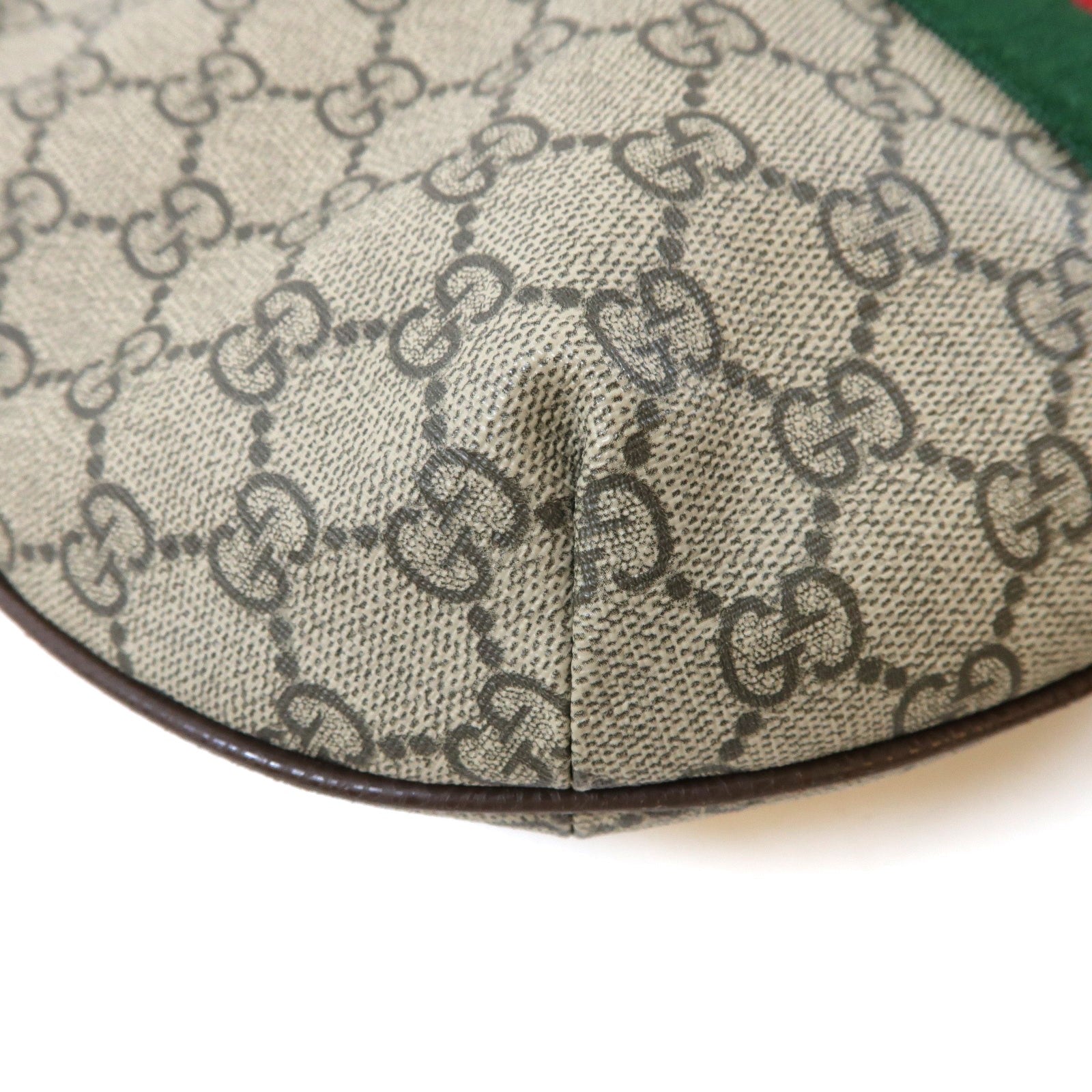 GUCCI 塗層帆布金扣肩背袋啡色