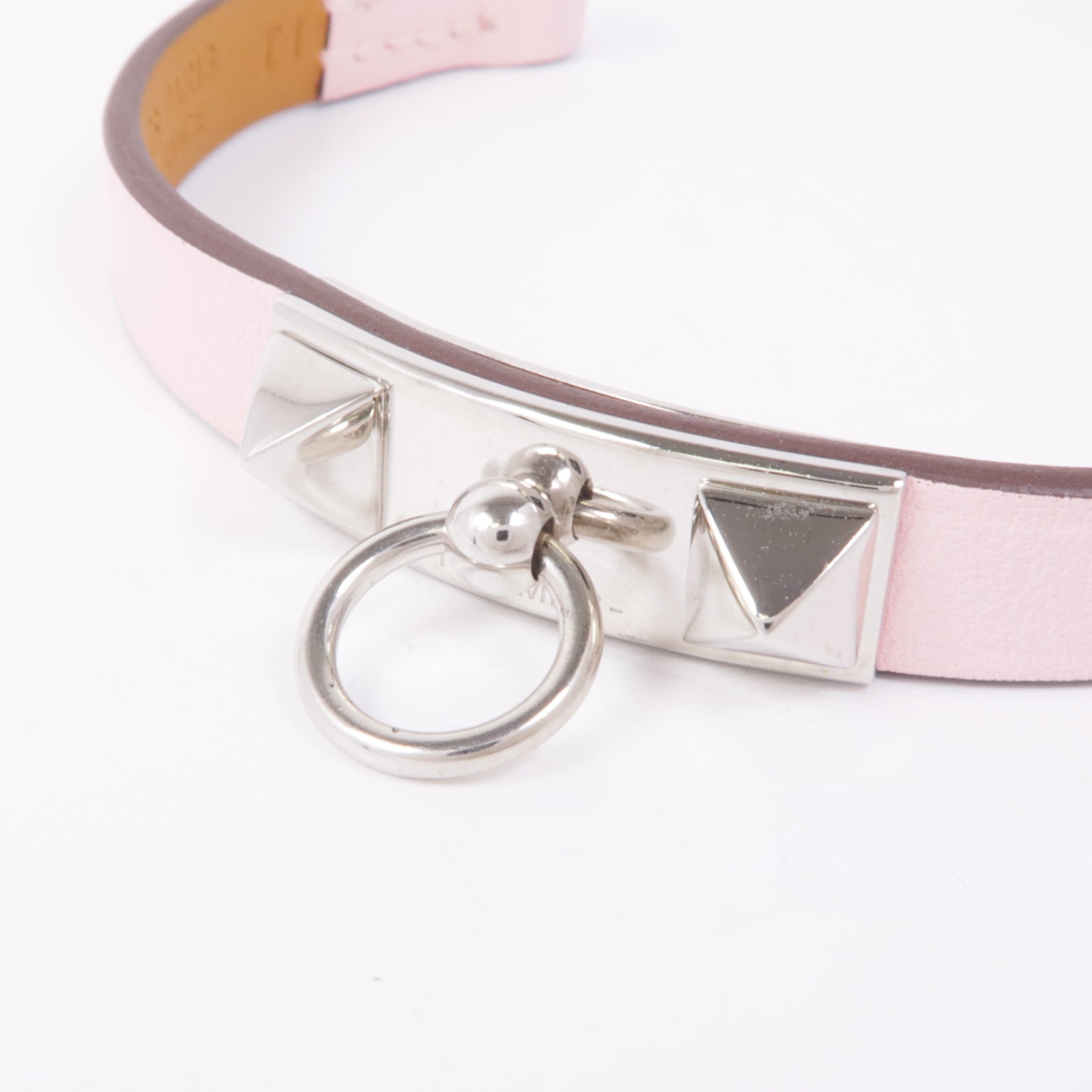 HERMES PHW Rivale Tour Bracelet Veau Swift Leather Rose Sakura Pink