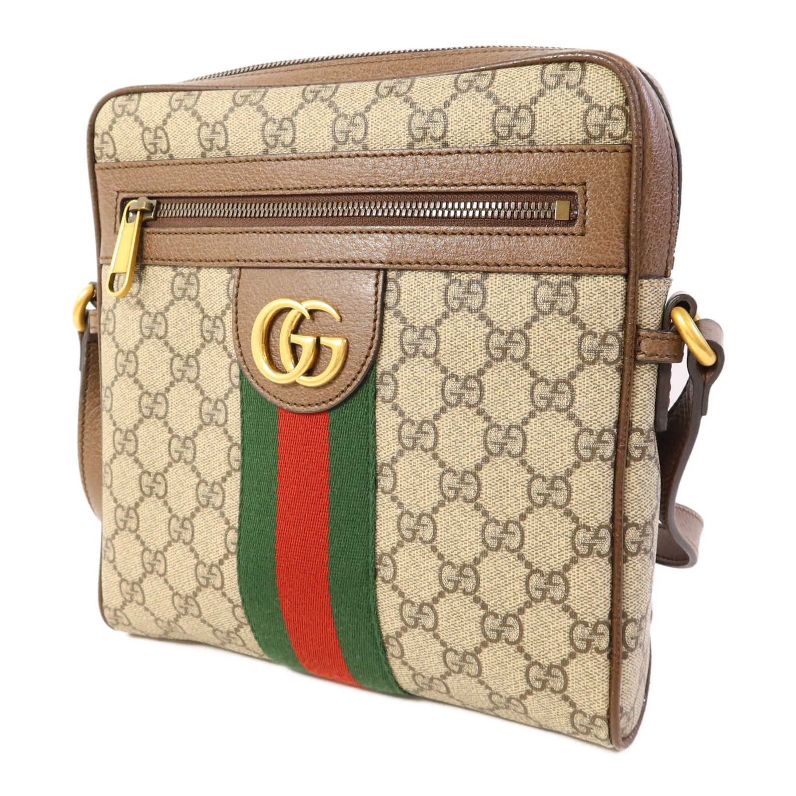 GUCCI 塗層帆布Ophidia GG Supreme Messenger Bag金扣肩背袋