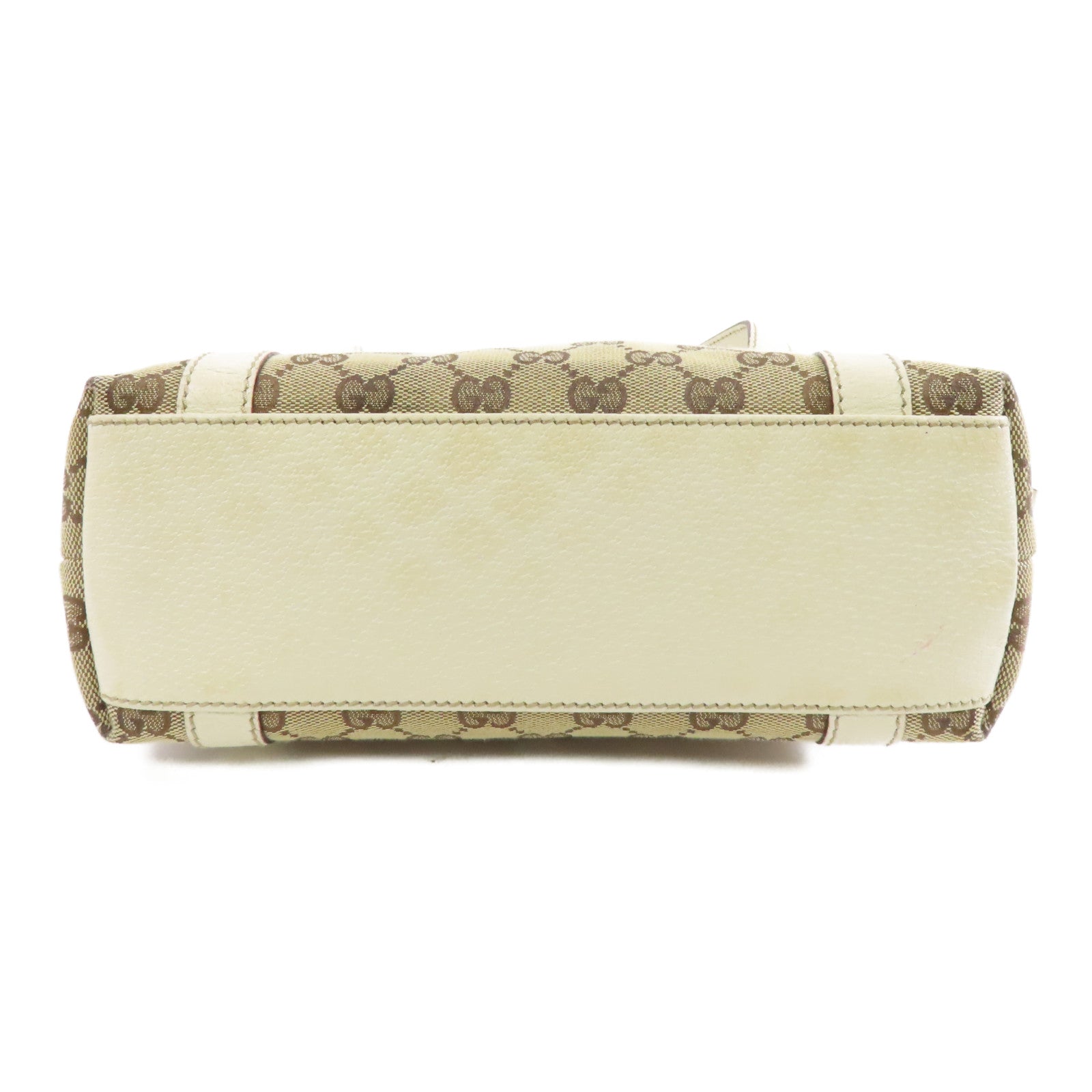 GUCCI 帆布/皮革Shoulder Bag金扣肩背袋啡色/啡色
