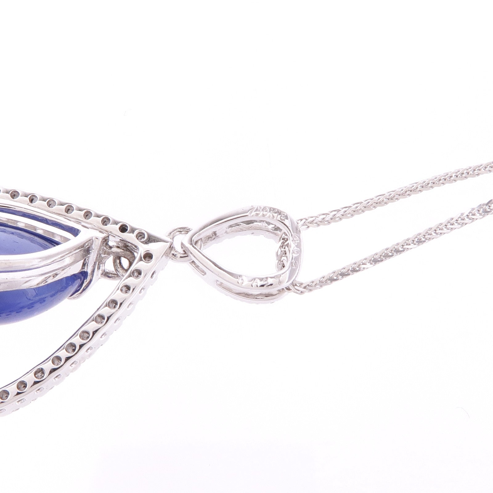 JEWELRY Sapphire Diamond Necklace 18K White Gold