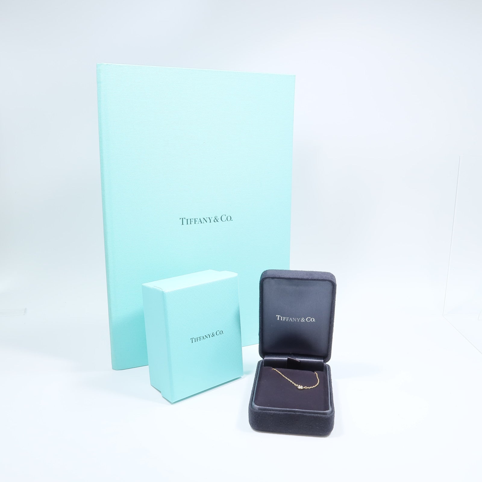 TIFFANY＆CO 18K玫瑰金Diamonds by the Yard鑽石項鍊