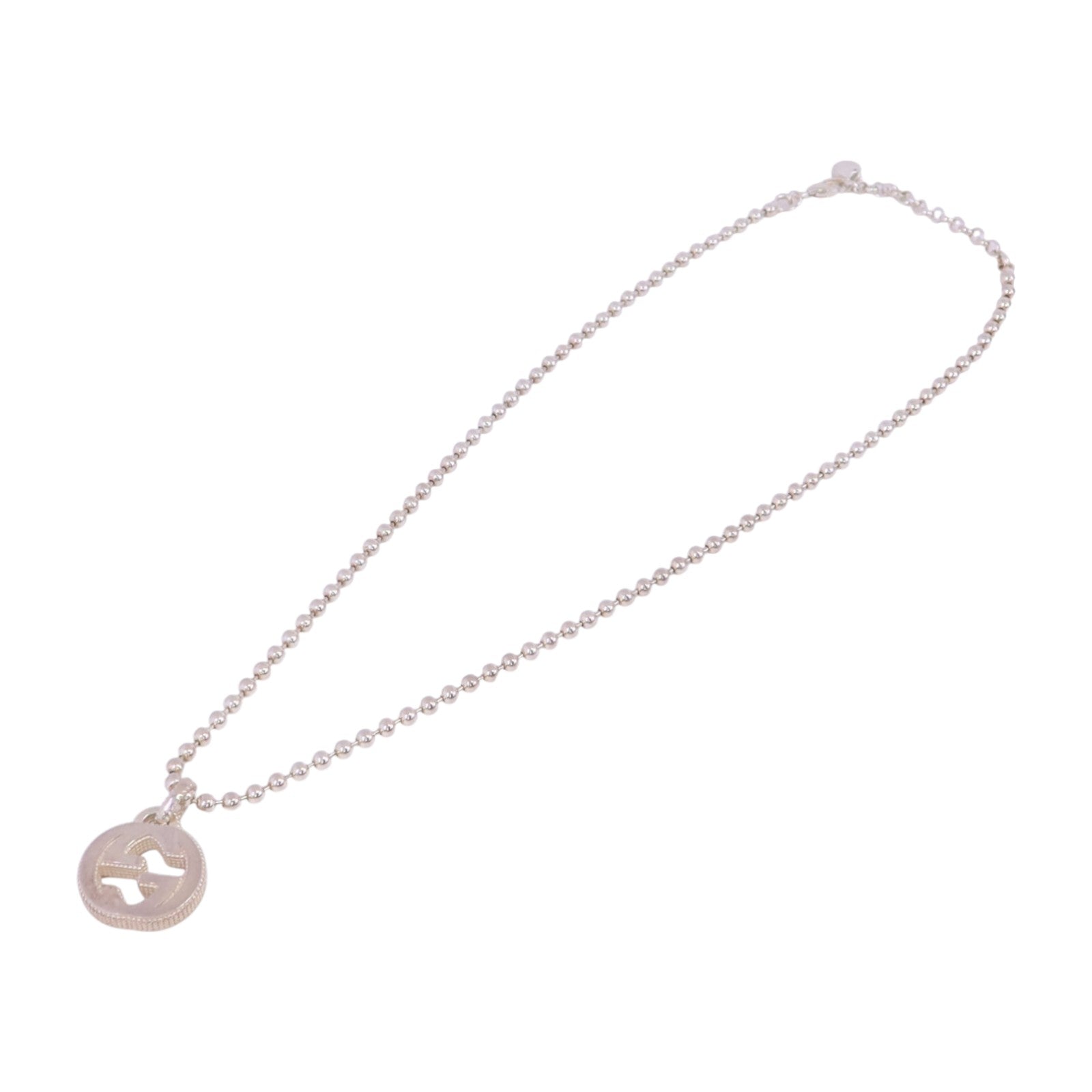 GUCCI 925純銀Interlocking G Necklace銀扣項鏈