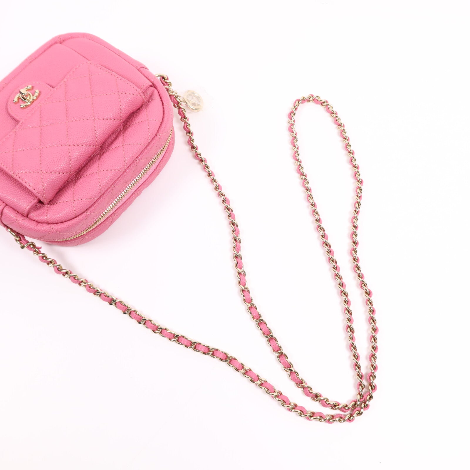 CHANEL 牛皮皮革Chain Shoulder Bag金扣鏈帶肩背袋