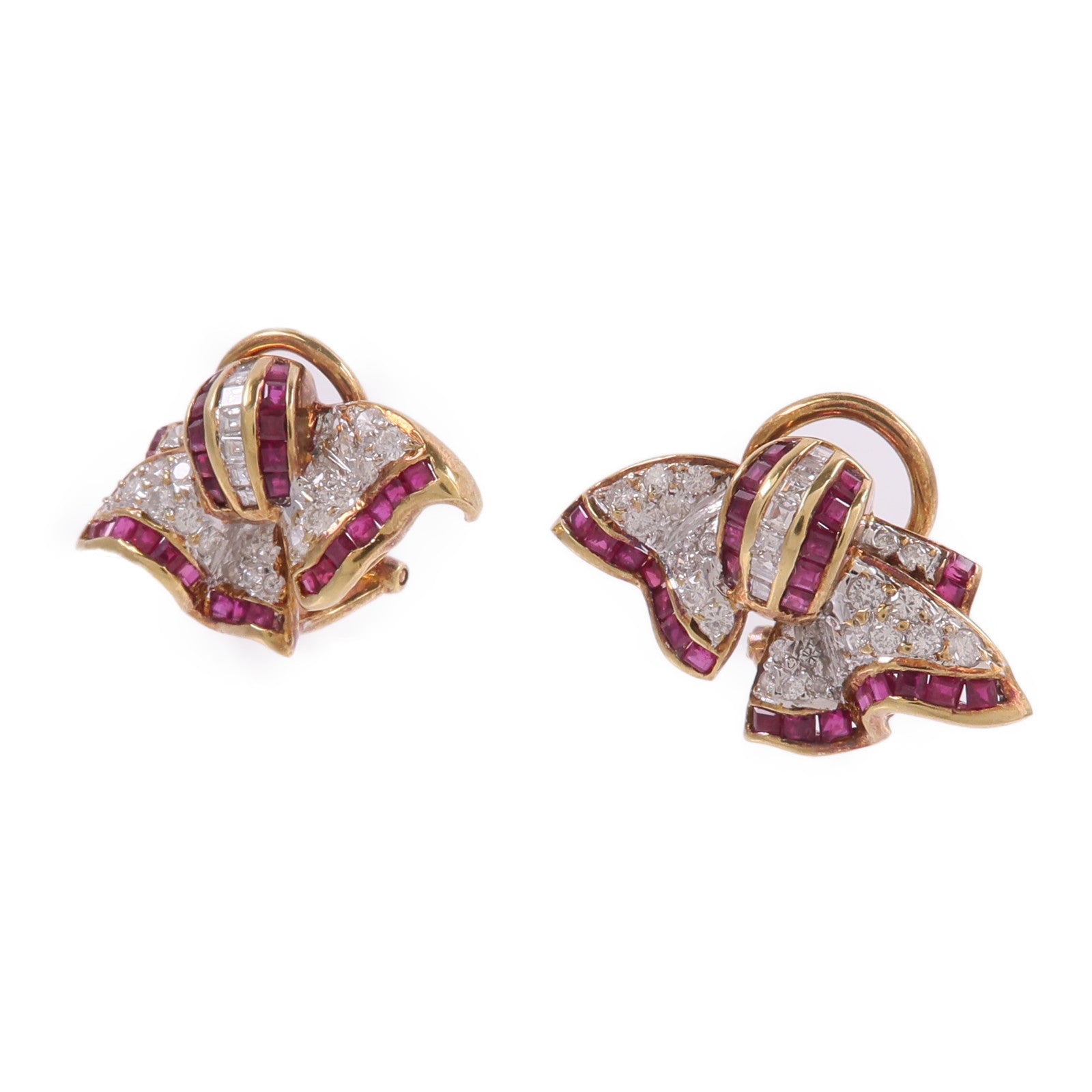 JEWELRY 18K黃金/白金Ruby Diamond Earrings紅寶石/鑽石耳環