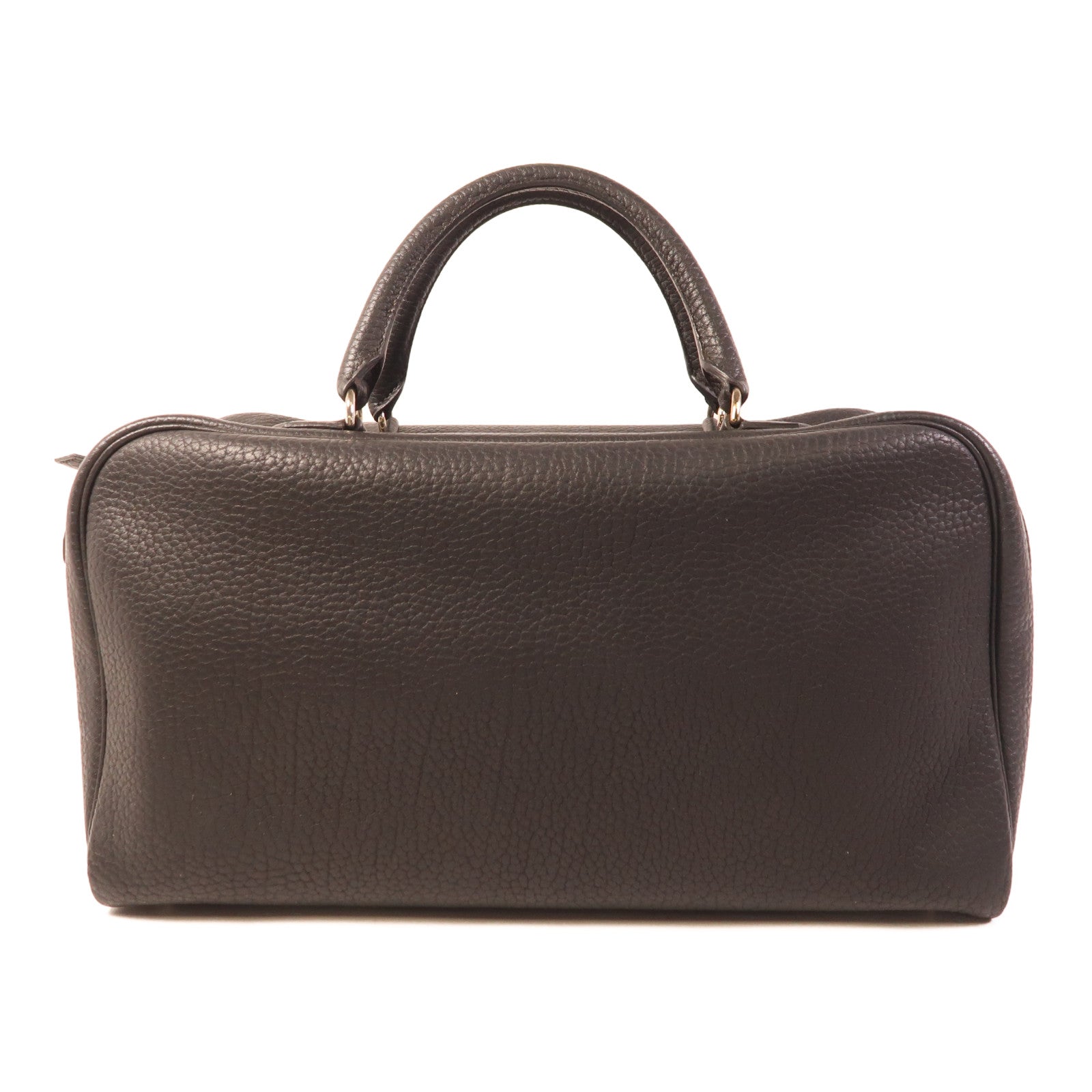 HERMES Fjord皮革Sack Amvie 36銀扣手挽袋Noir