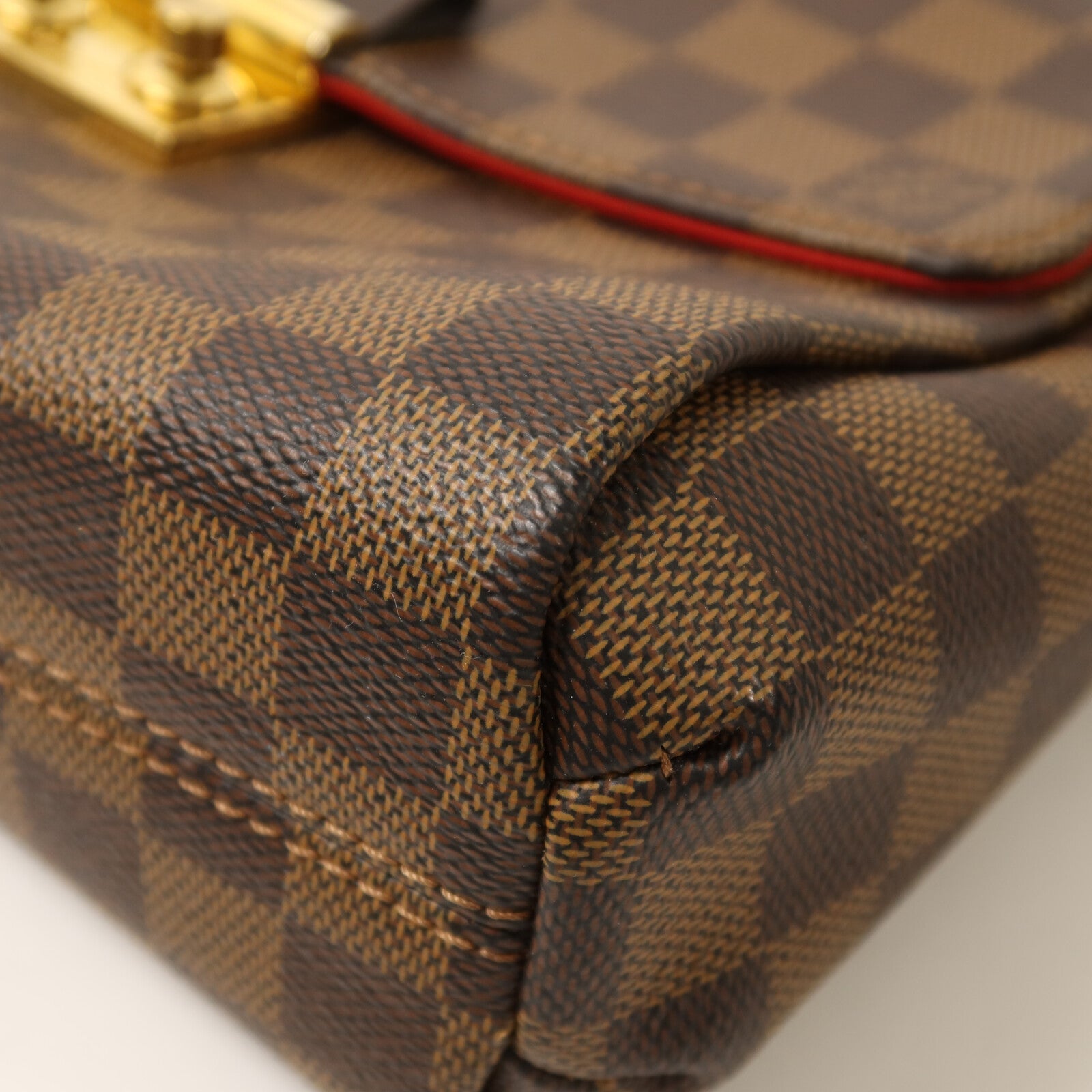 LOUIS VUITTON Damier Croisette金扣手挽肩背兩用袋