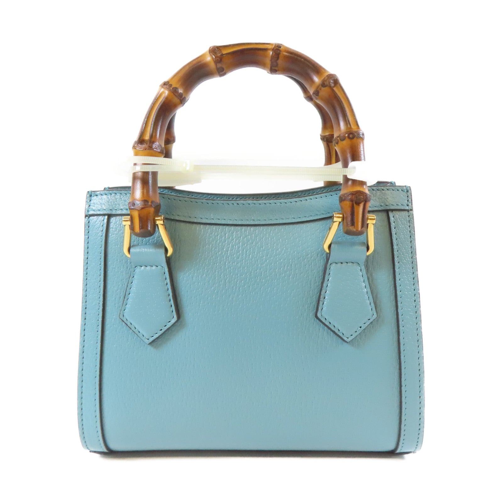 GUCCI 牛皮皮革Diana Mini Tote 2 Way Shoulder Bag金扣手挽肩背兩用袋藍色