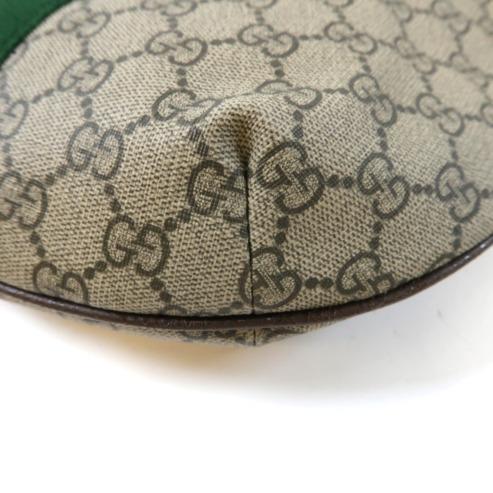 GUCCI 塗層帆布金扣肩背袋啡色